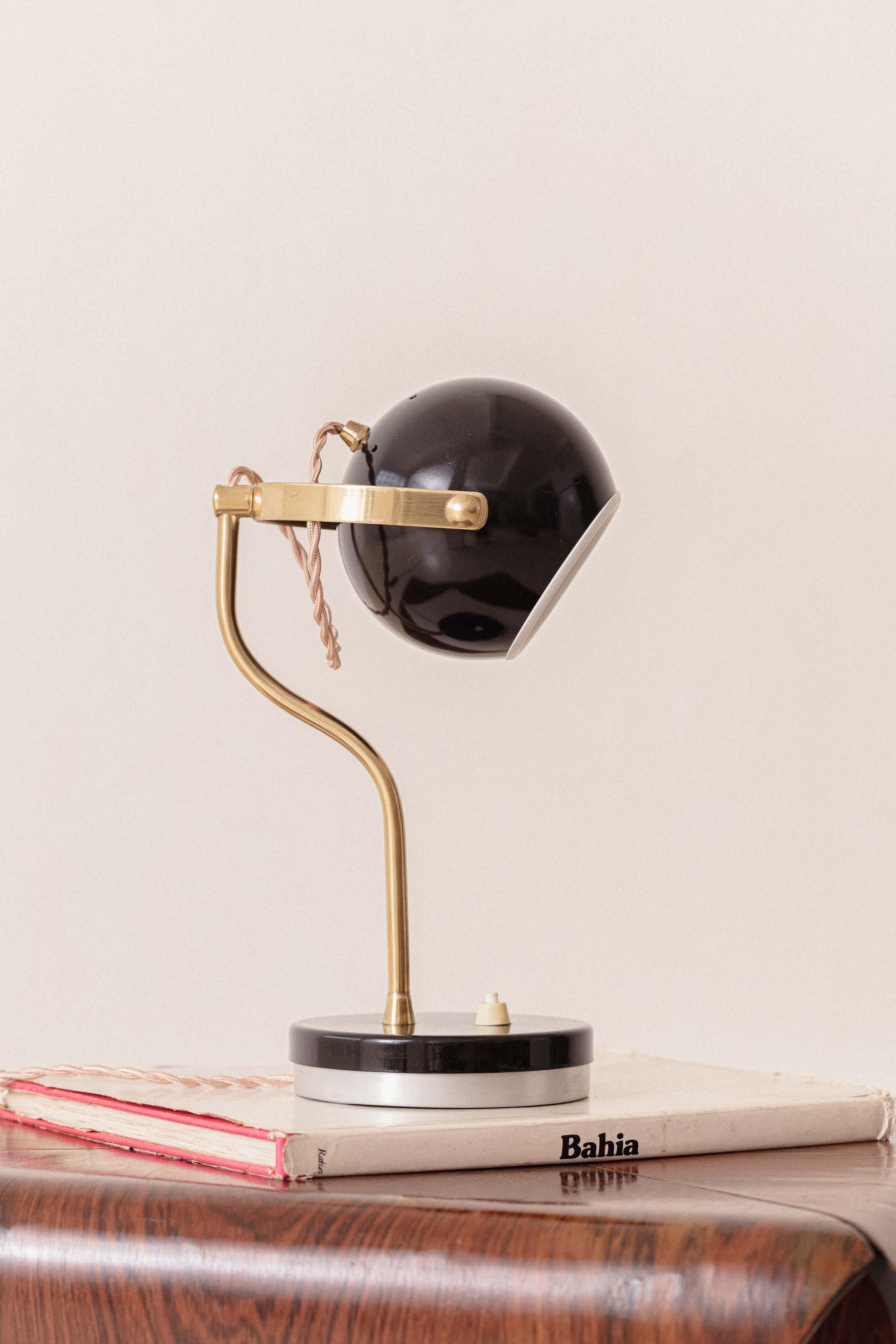 Brass Midcentury Brazilian Table Lamp, by Enrico Furio, Produced by Dominici, 1950s For Sale
