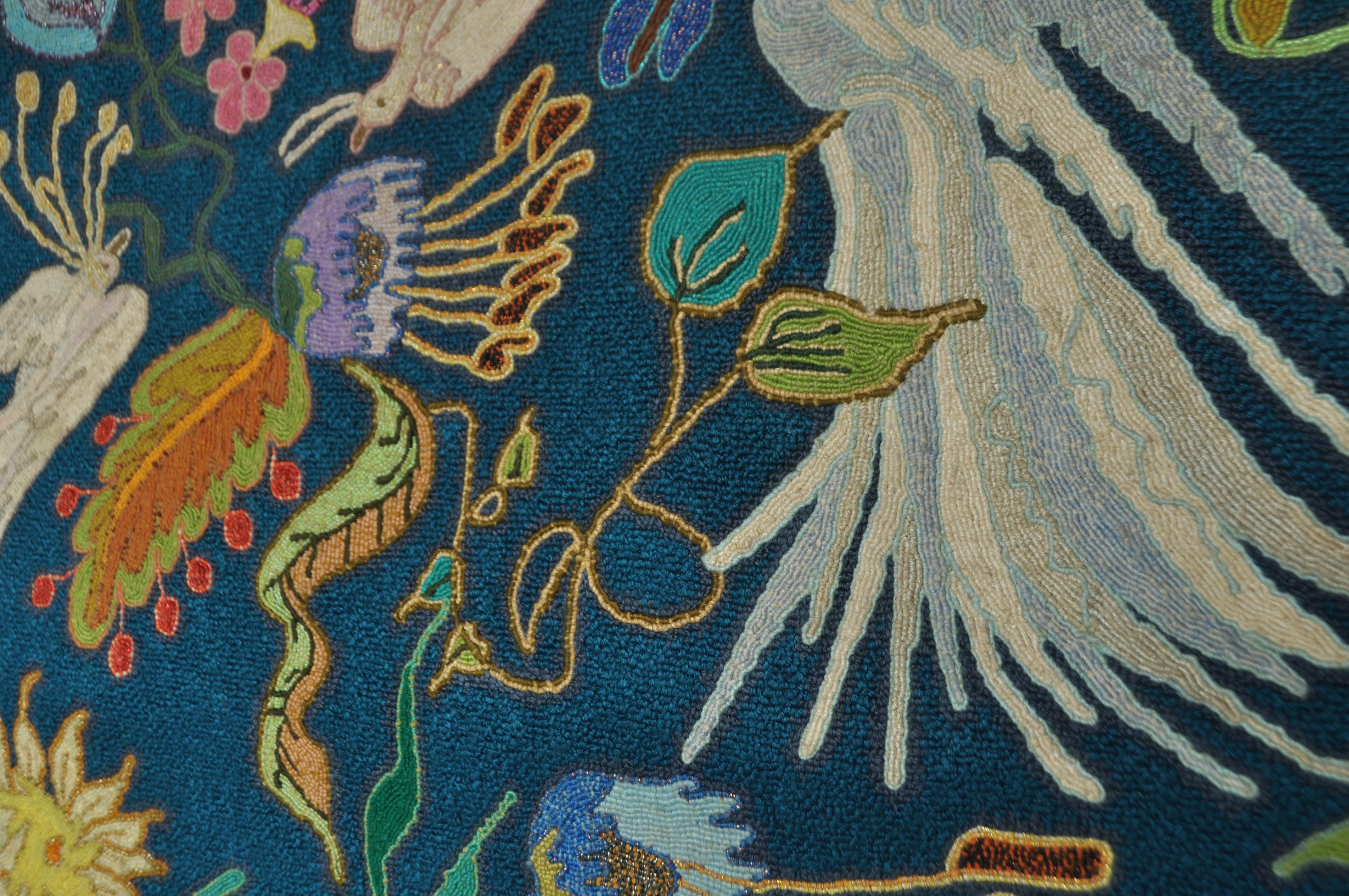 Tapestry in wool by the Portuguese artist based in Brazil Concessa Colaço. 

Concessa was born in 1929 in Lisbon and moved to Rio de Janeiro in the 1940s. She was a member of a traditional family of artists and intellectuals and tapestry was a