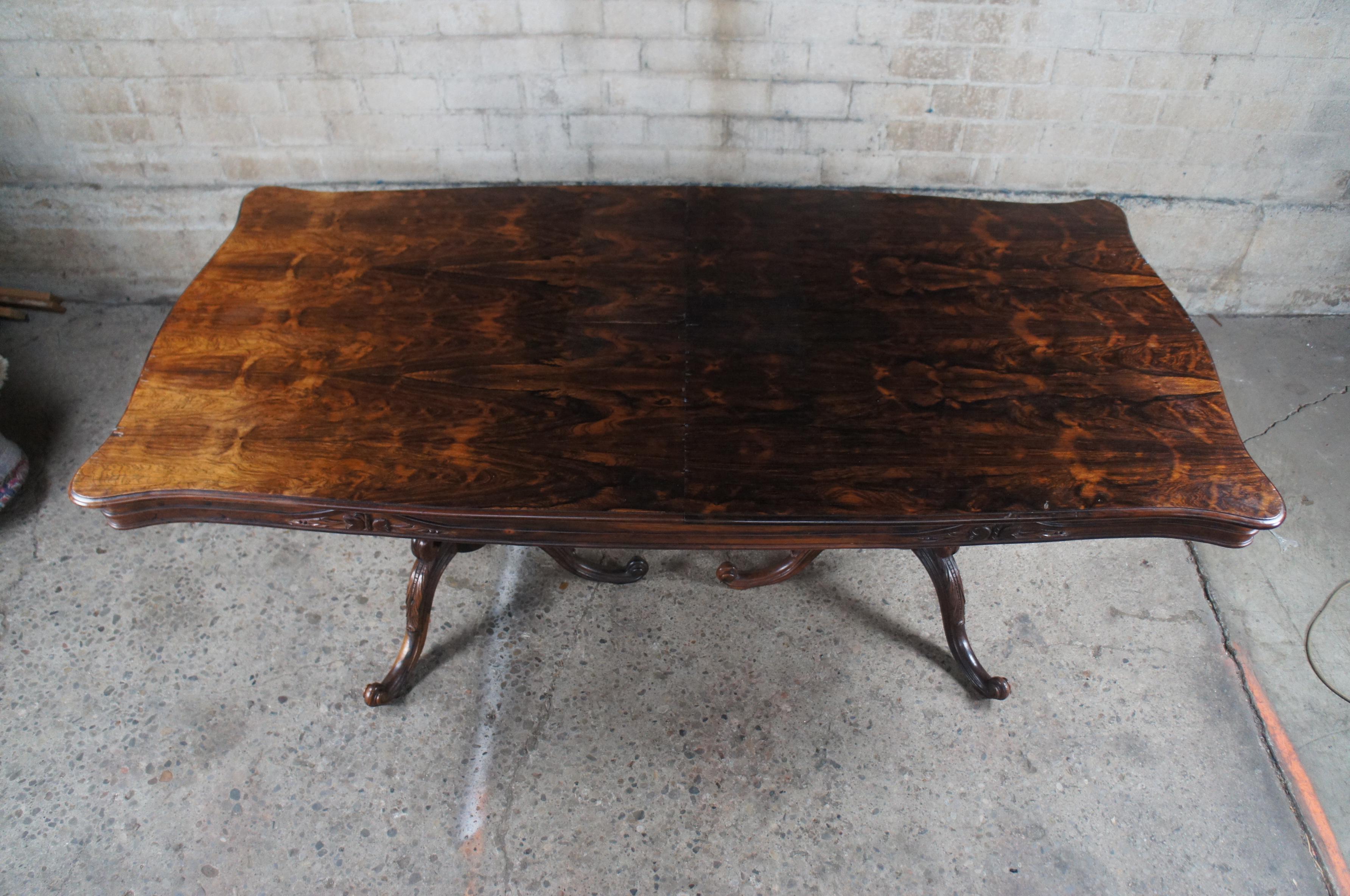 Mid-20th Century Mid Century Brazillian Rosewood Serpentine French Provincial Dining Table 78