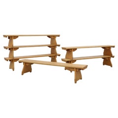 Mid-Century Børge Mogensen Style Trestle Base Pine Bench