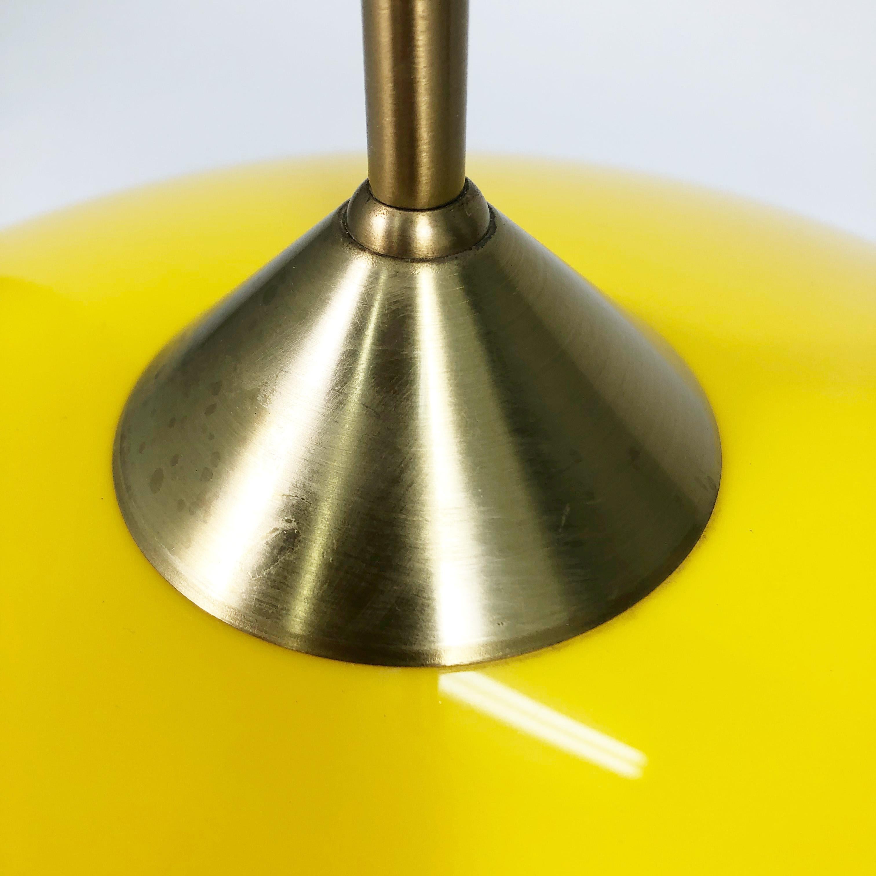 American Mid-Century Bright Yellow Lucite Pendant Lamp by Prescolite