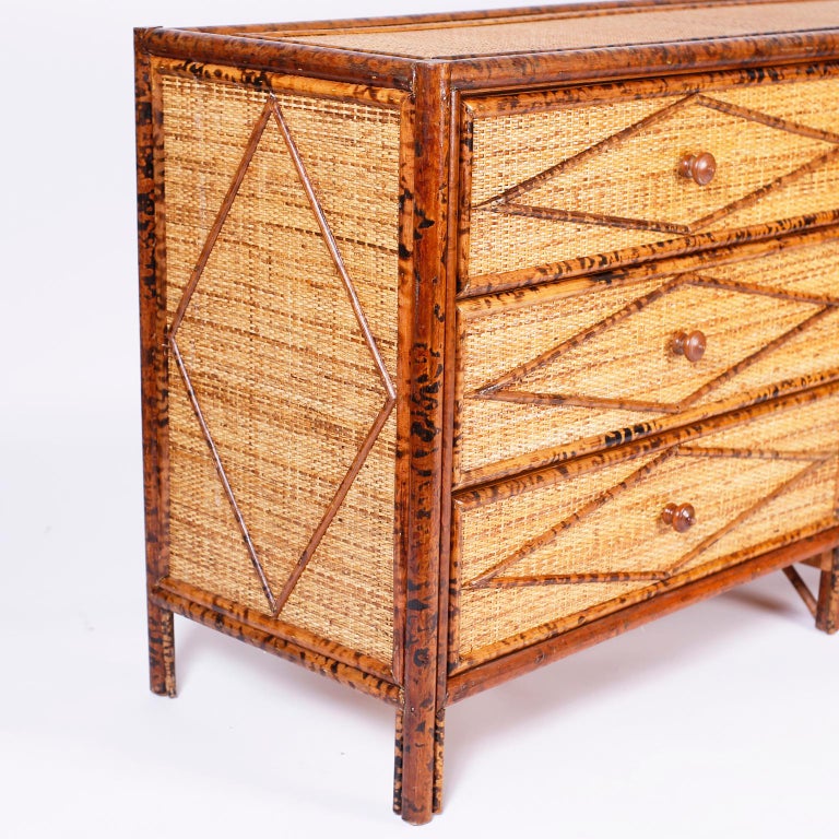 Midcentury British Colonial Faux Bamboo Chest or Dresser at 1stDibs