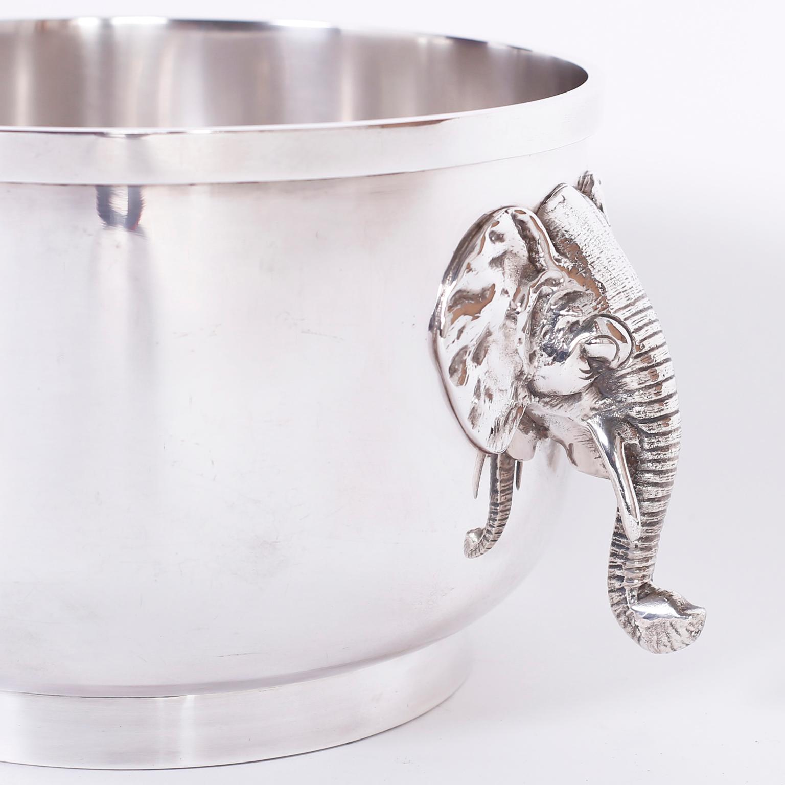 Indian Mid Century British Colonial SilverPlated Jardiniere For Sale