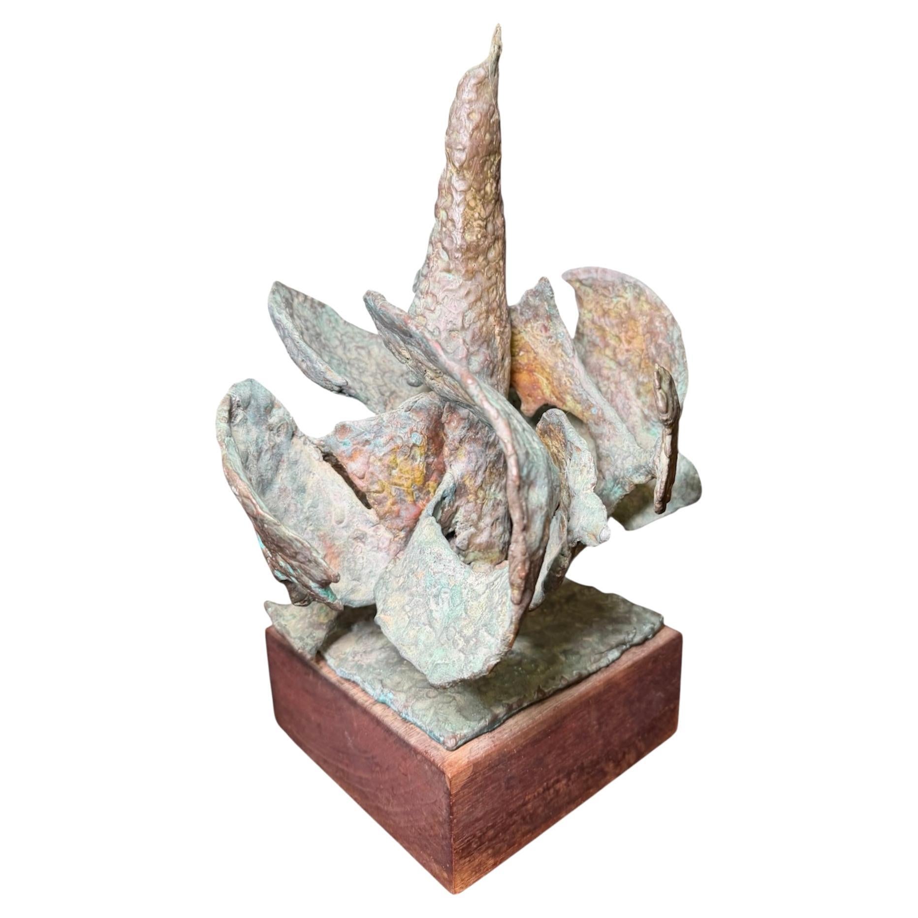 Mid century Bronze Abstract Sculpture im Angebot