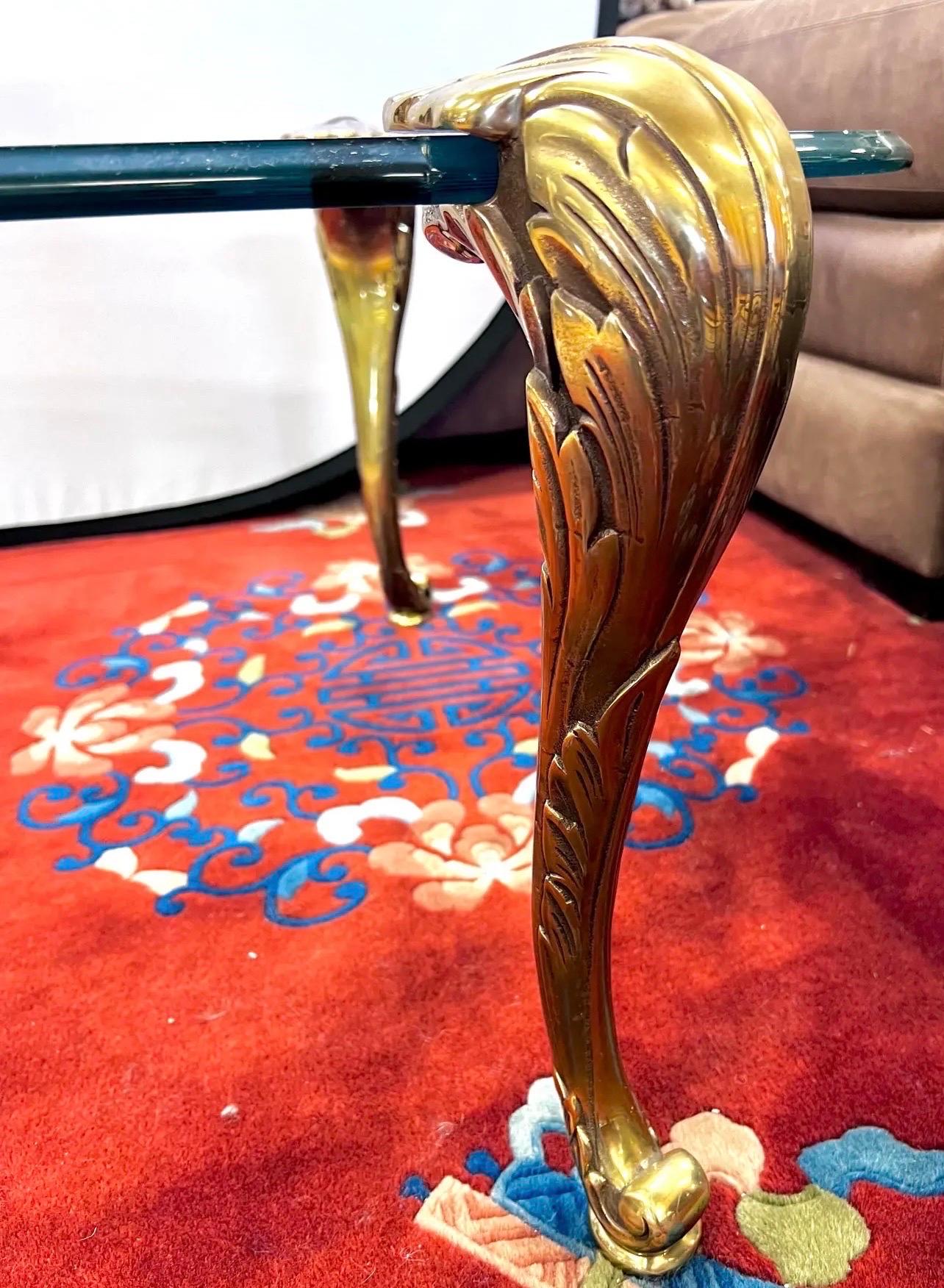 Mid-Century Modern Mid Century Bronze and Glass Cocktail Coffee Table Attributed to P.E. Guerin For Sale