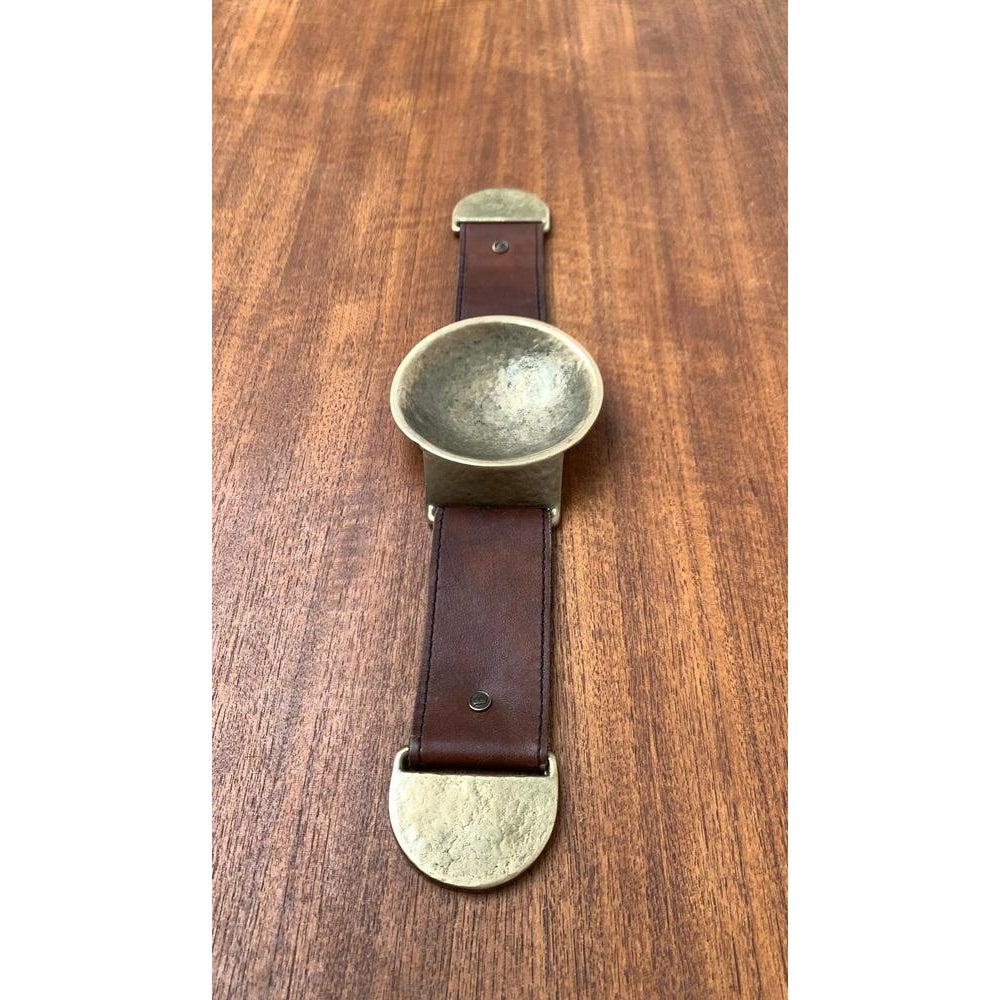 Mid-Century Bronze and Leather Armrest Bowl or Ashtray, 1960s In Excellent Condition For Sale In Hamburg, DE
