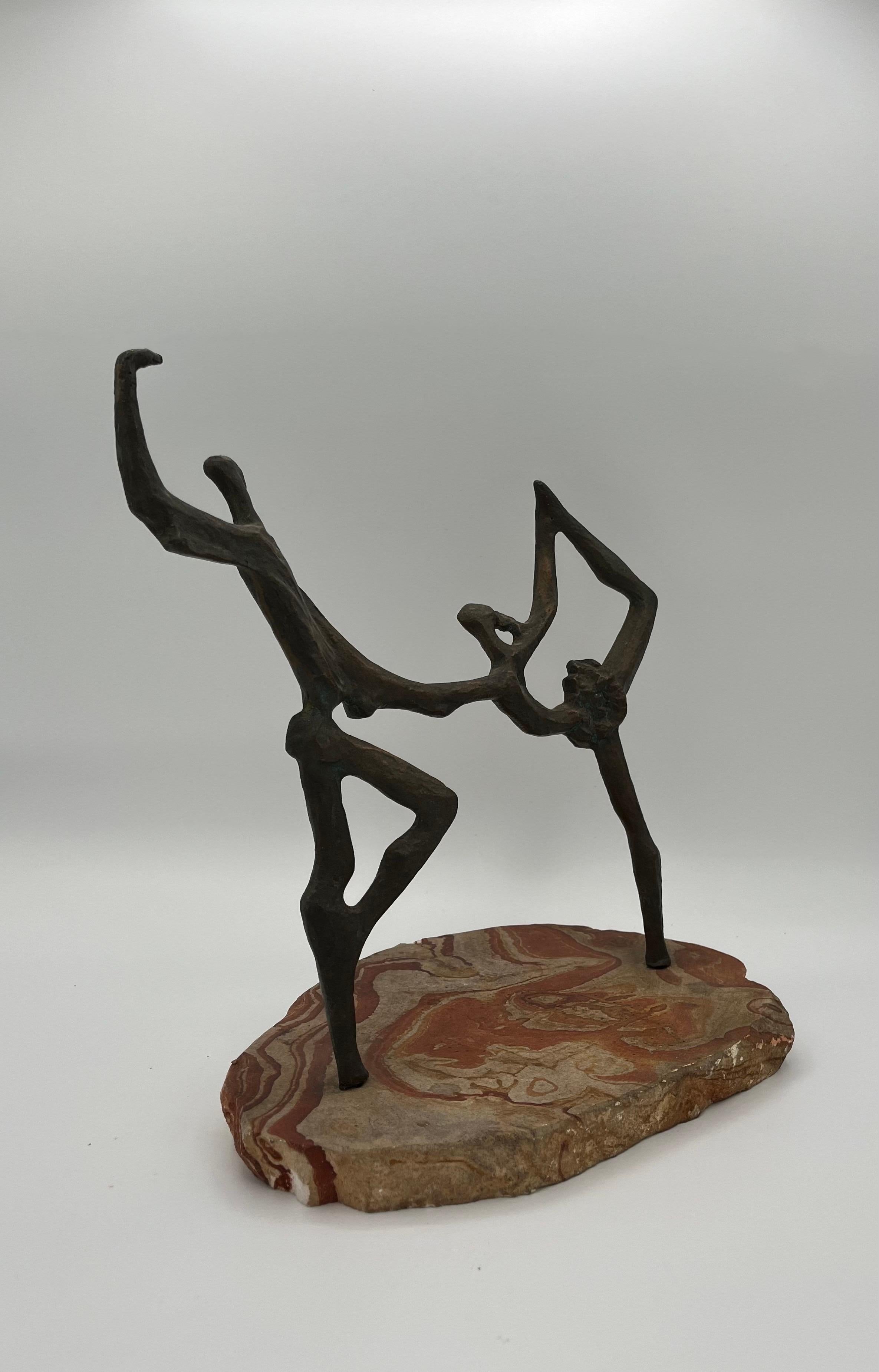 Mid-Century moderno Scultura di balletto in bronzo di metà secolo Brutalista firmata Katz in vendita