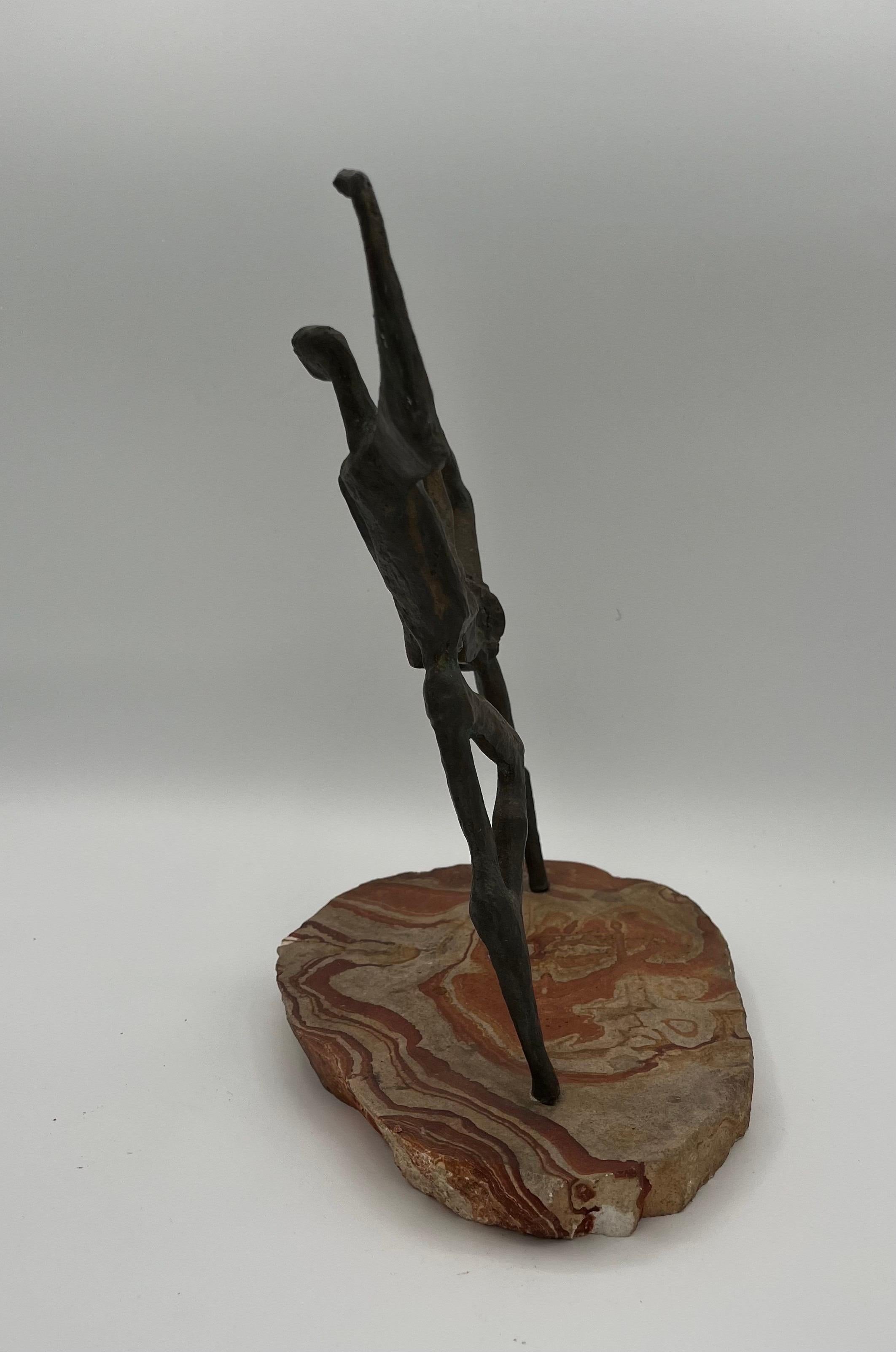 Sconosciuto Scultura di balletto in bronzo di metà secolo Brutalista firmata Katz in vendita