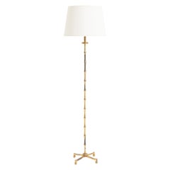 Mid-Century Bronze Bamboo Floor Lamp