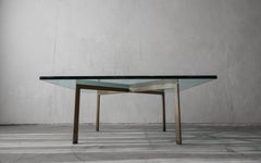 Mid Century Bronze Barcelona Style Coffee Table Base