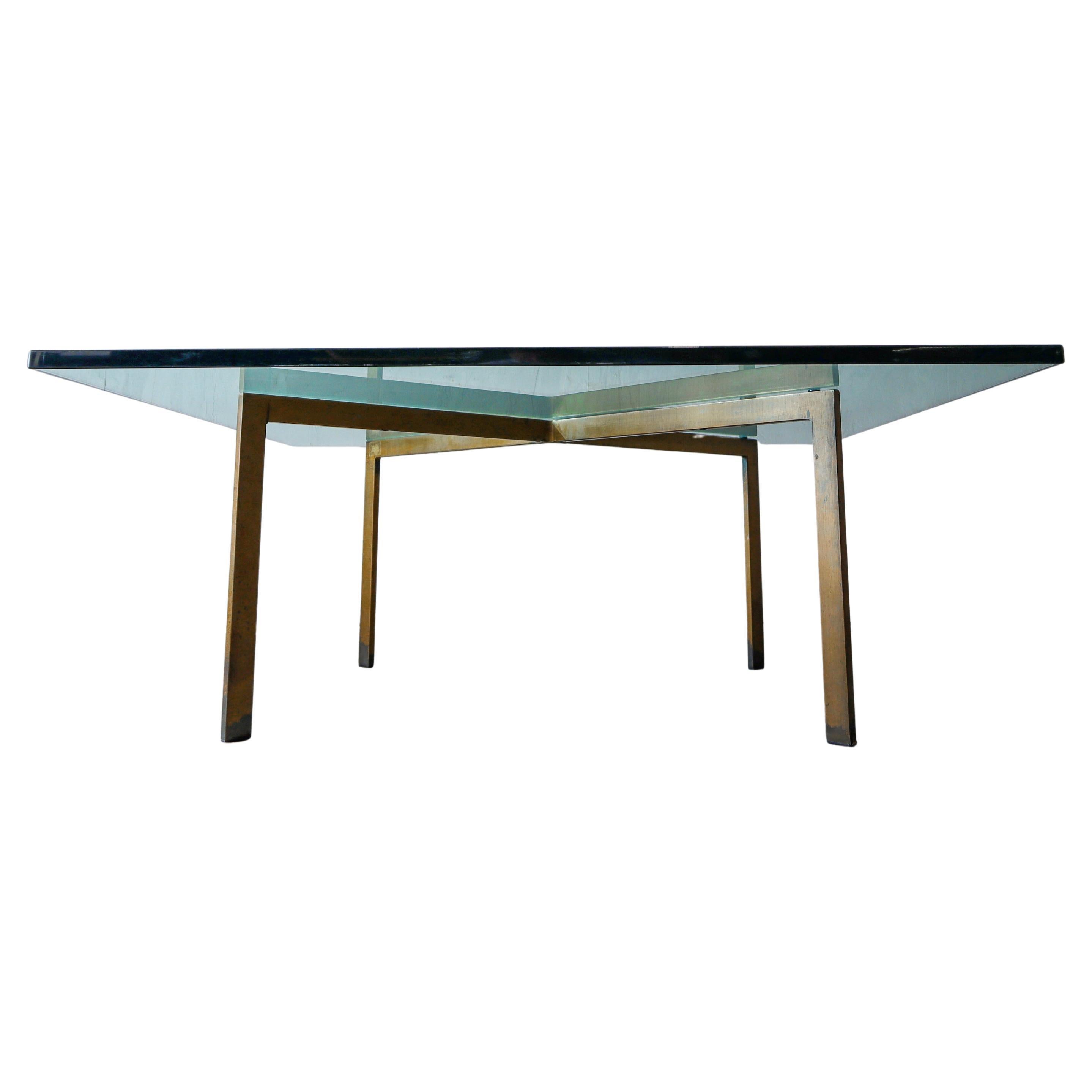 Mid Century Bronze Barcelona Stil Couchtisch Basis