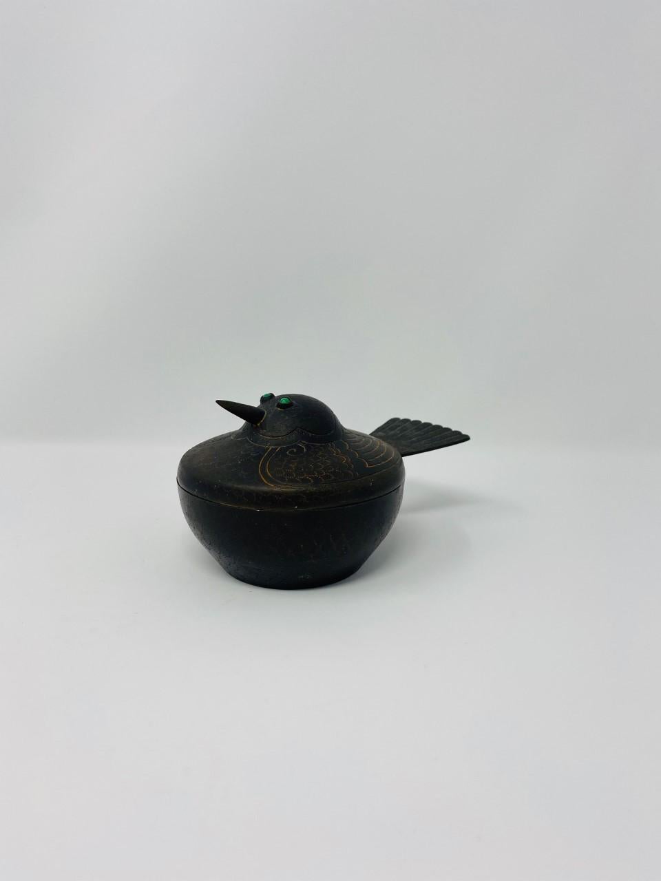 Midcentury Bronze Bird/Avian Incense Vessel, 'Japan' 3