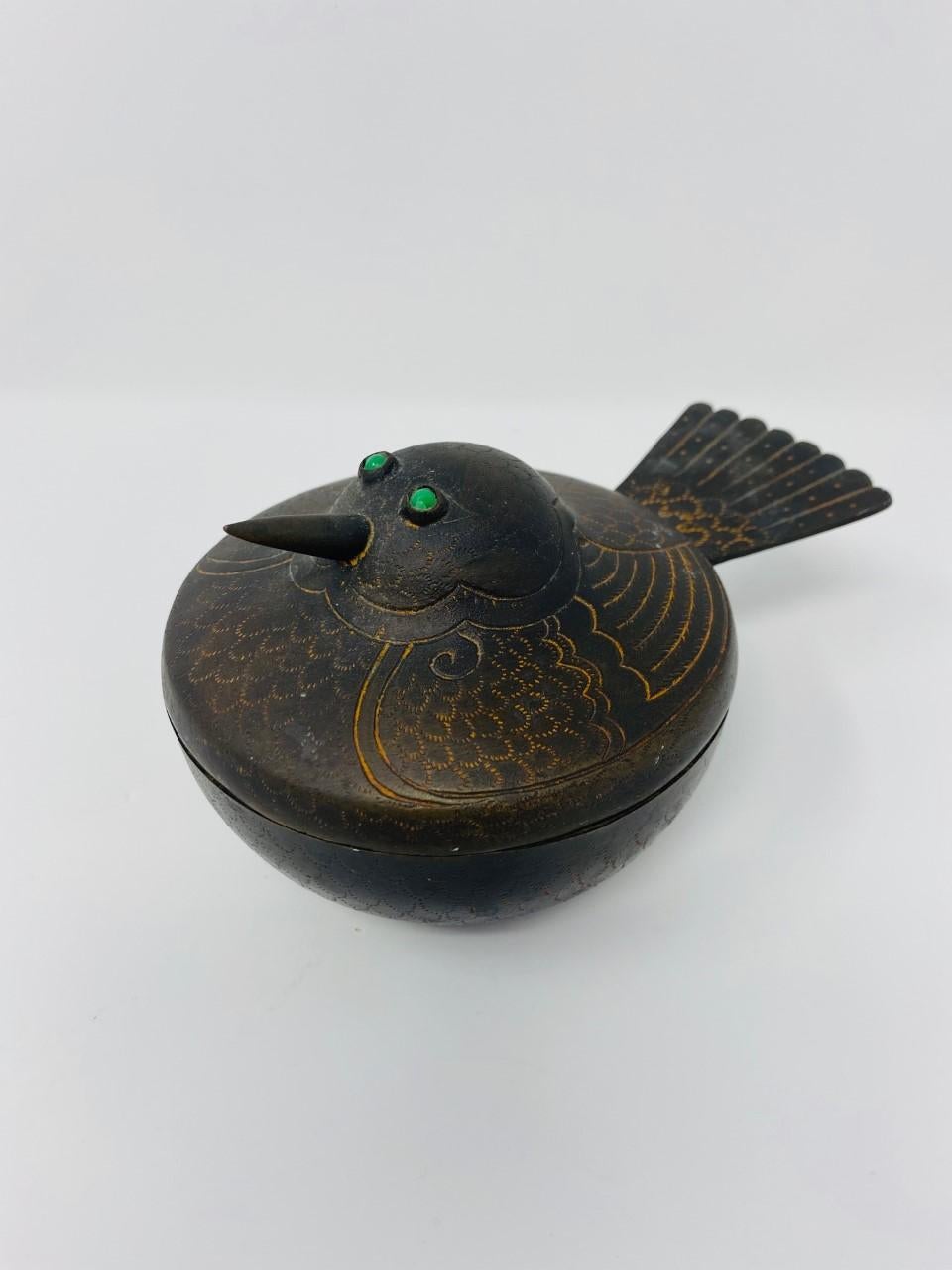 Midcentury Bronze Bird/Avian Incense Vessel, 'Japan' 4