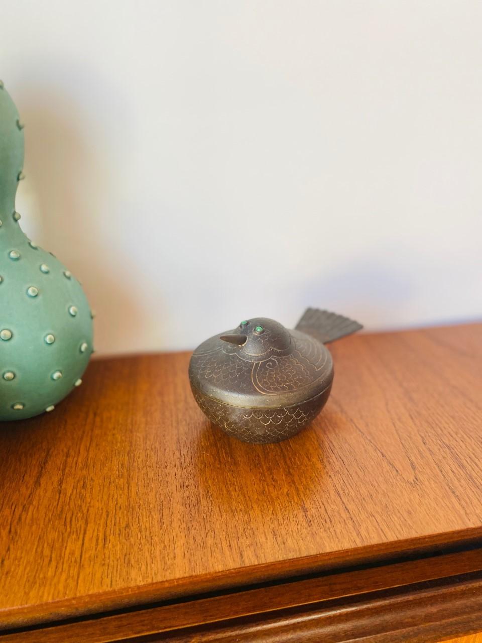 Mid-Century Modern Midcentury Bronze Bird/Avian Incense Vessel, 'Japan'