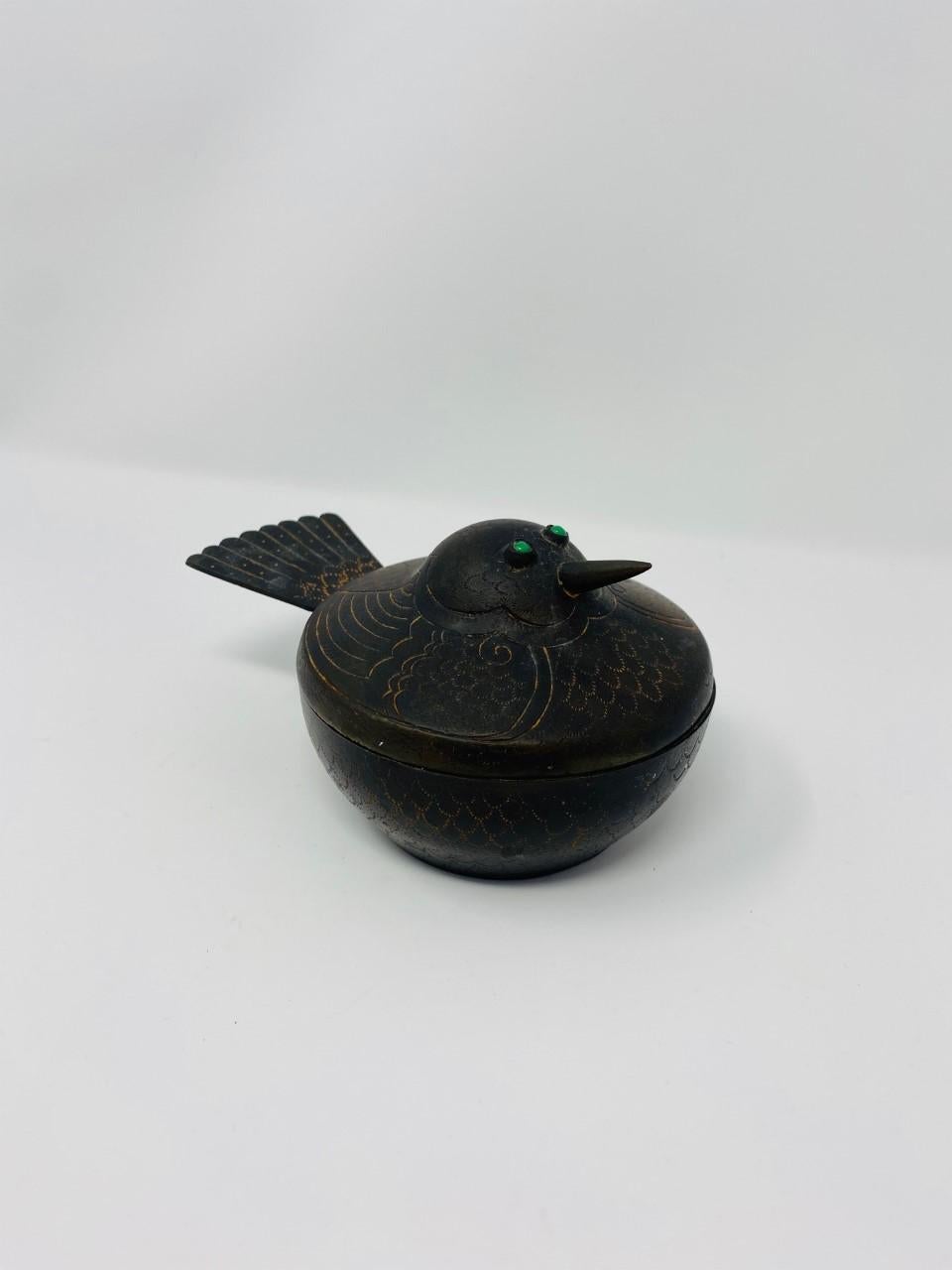 Midcentury Bronze Bird/Avian Incense Vessel, 'Japan' In Good Condition In San Diego, CA