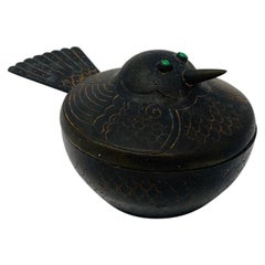 Midcentury Bronze Bird/Avian Incense Vessel, 'Japan'