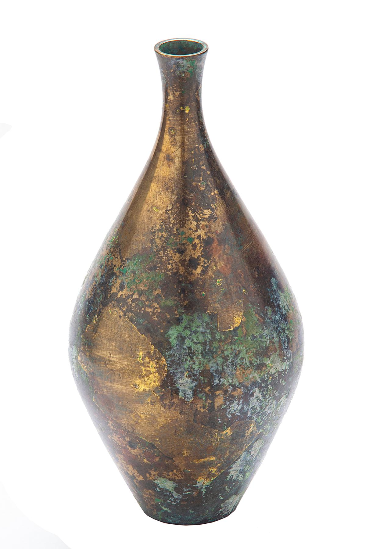 Japanese Mid Century Bronze Bud Vase For Sale