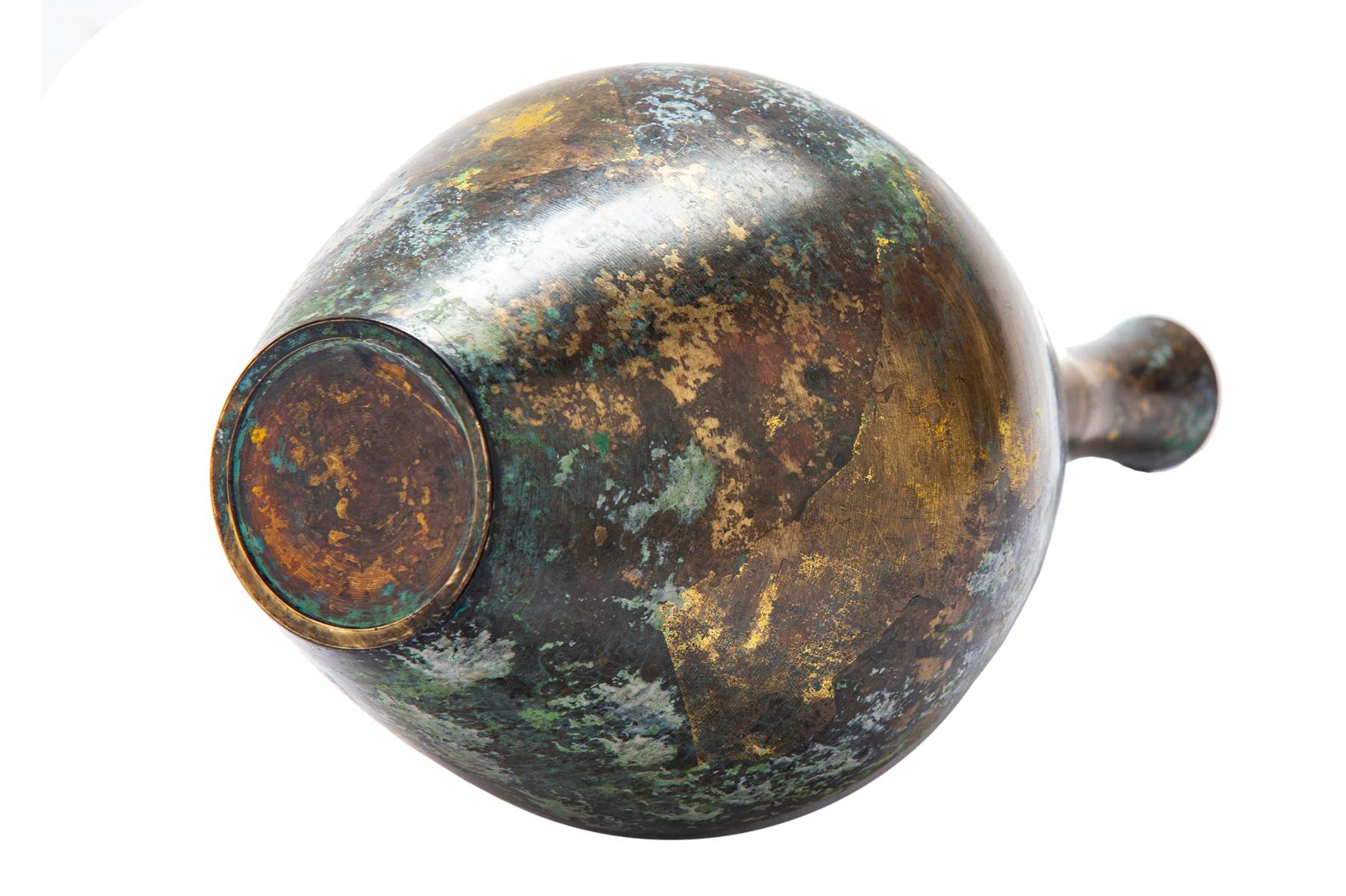 Gilt Mid Century Bronze Bud Vase For Sale