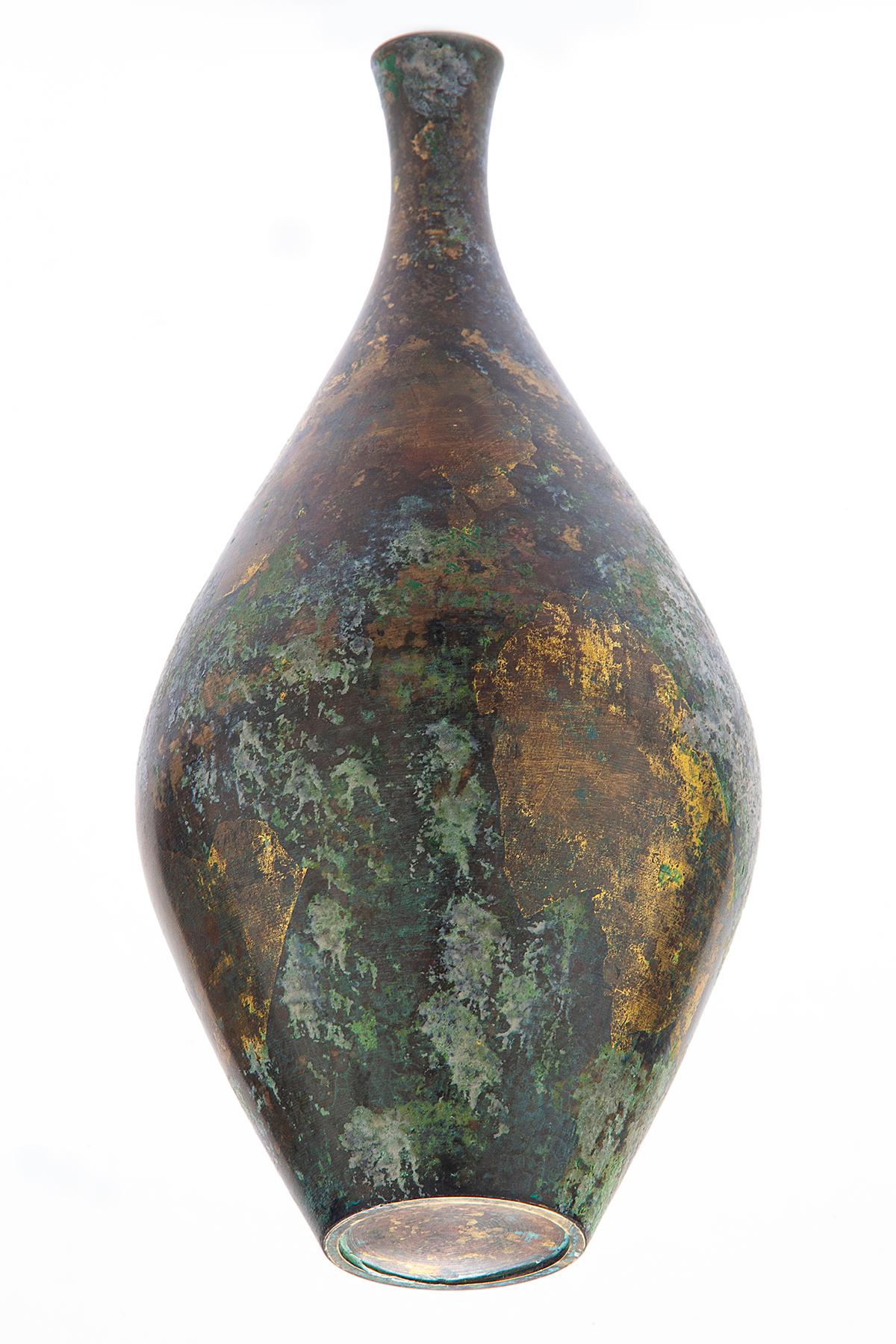 Mid Century Bronze Bud Vase In Good Condition For Sale In Malibu, CA