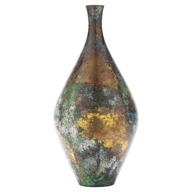 Mid Century Bronze Bud Vase For Sale at 1stDibs