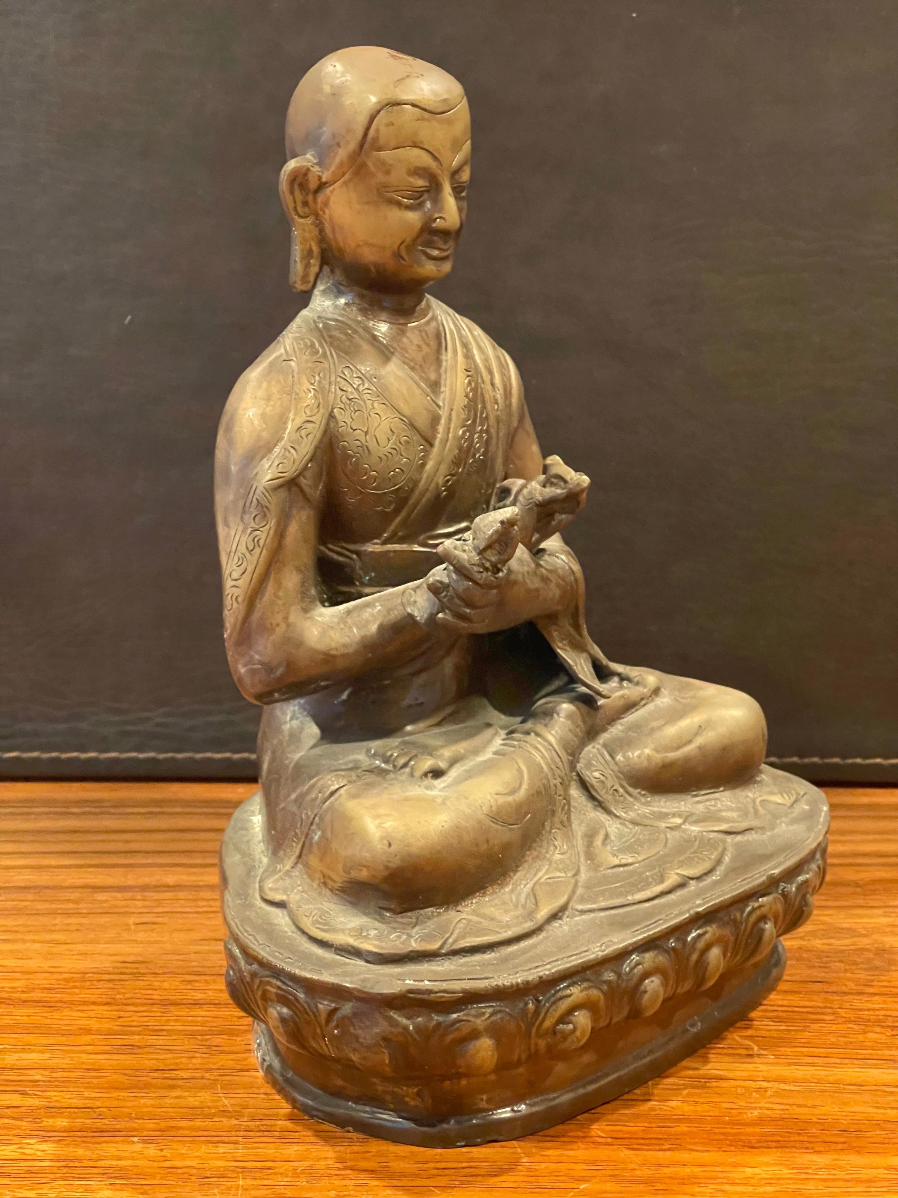 American Mid-Century Bronze Buddha For Sale