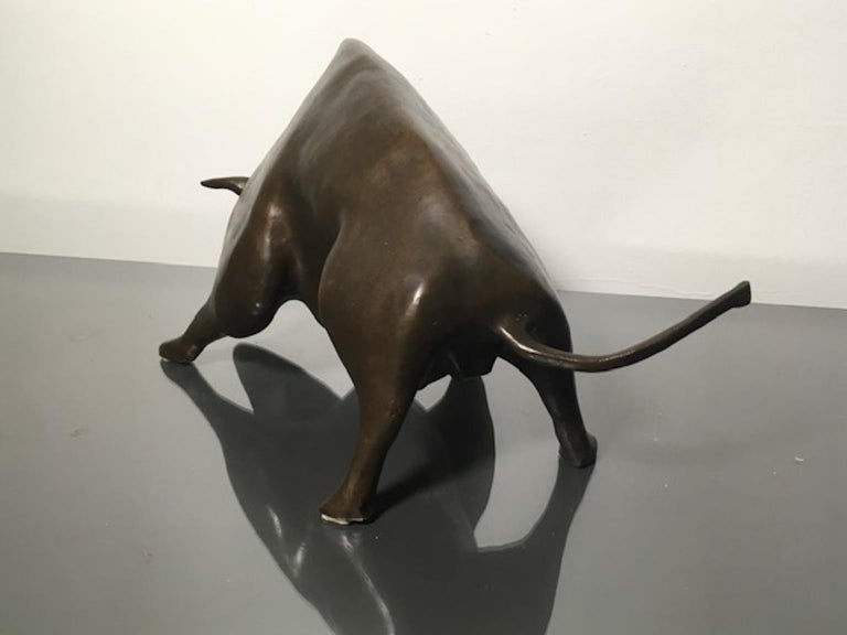 Midcentury Italian Bronze Bull Sculpture at 1stDibs