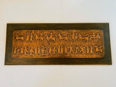 Mid Century Bronze Casing Embossed Bataille Scene