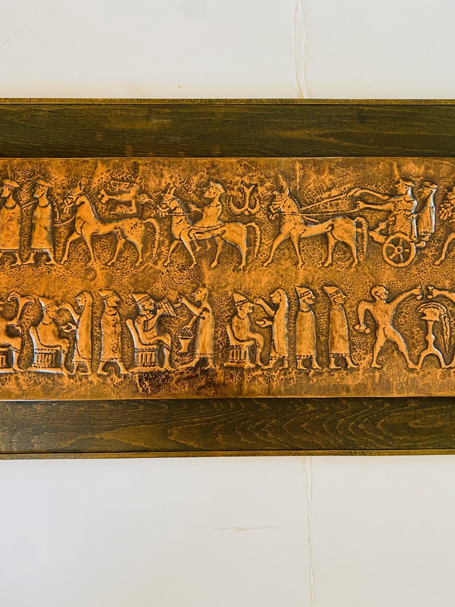 Croatian Mid Century Bronze Casing Embossed Bataille Scene  For Sale