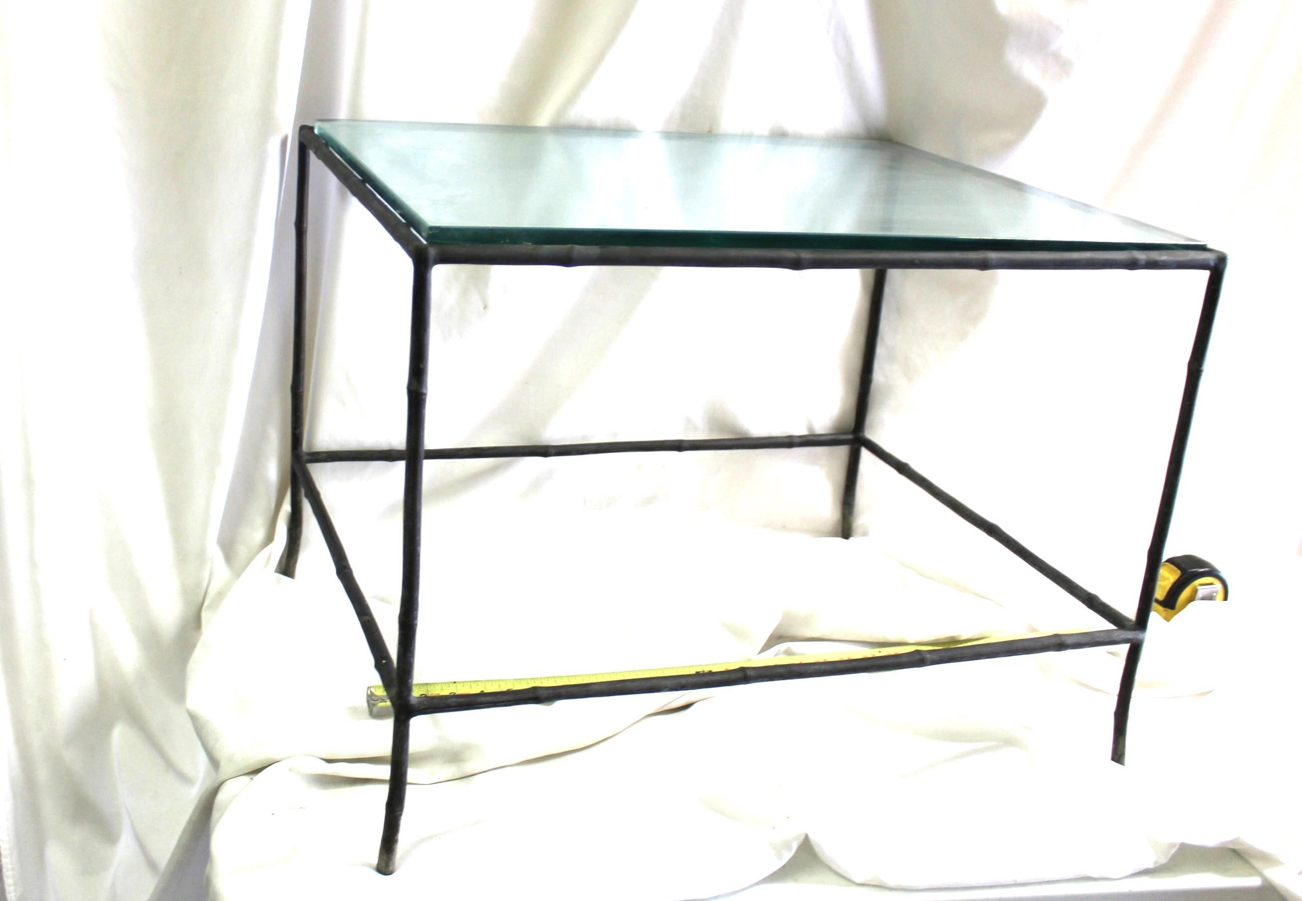 Late 20th Century Mid Century Bronze Cast Bamboo Side table . For Sale