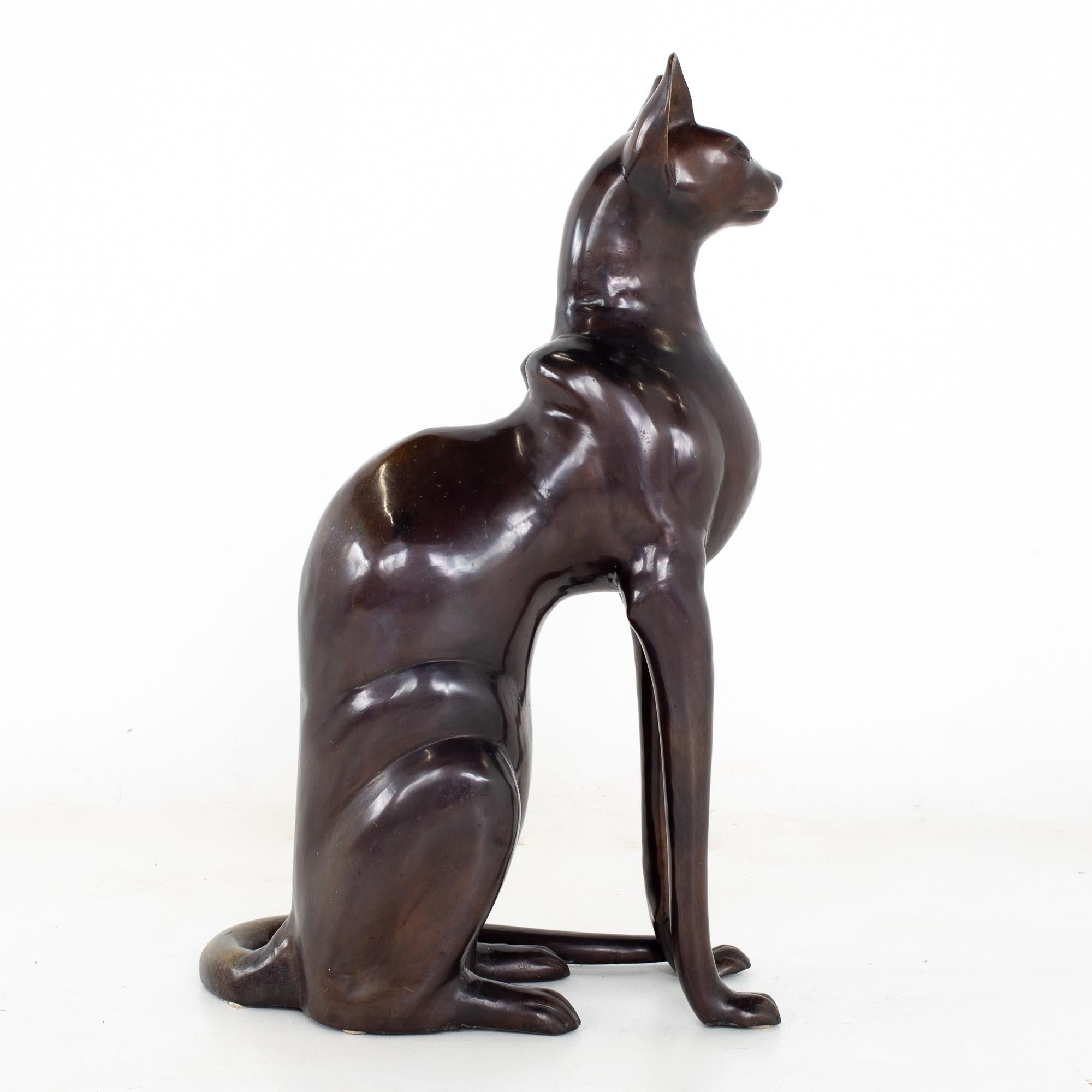 mid century cat statue