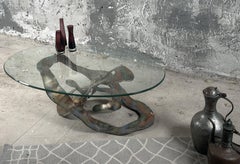 Mid-Century Bronze Coffee Table by Salvino Marsura, Italy 1980s