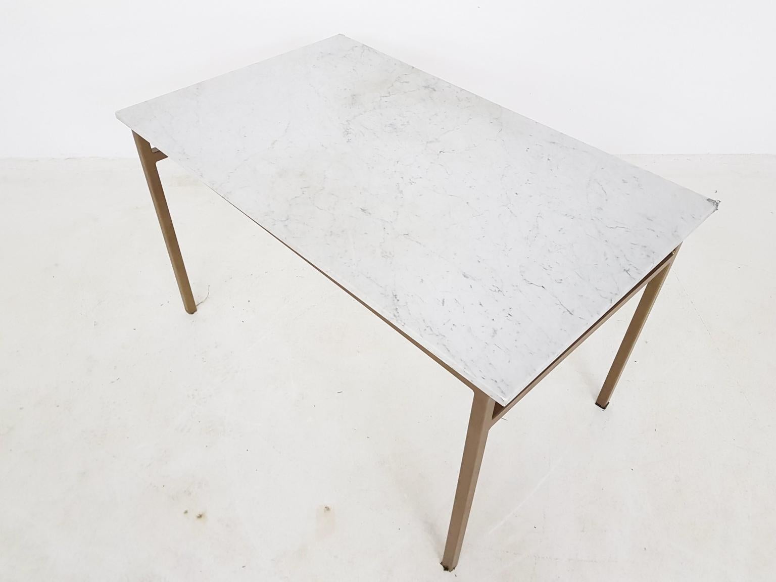 20th Century Midcentury Bronze Coloured Metal and Marble Desk or Side Table