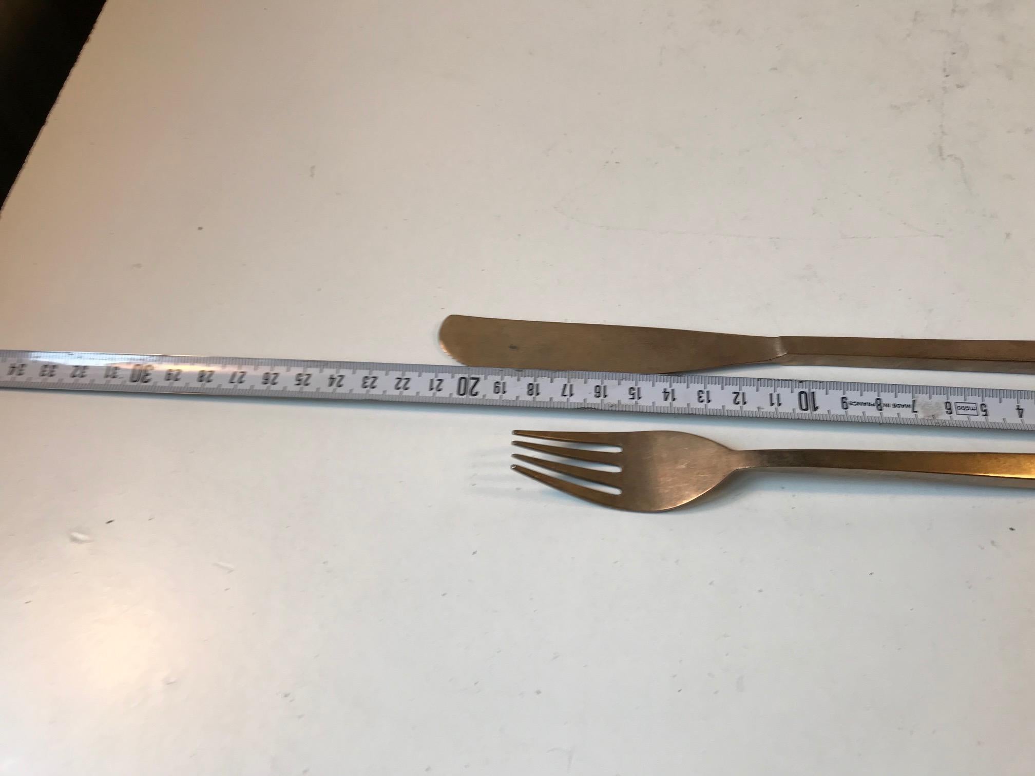 Mid-Century Modern Midcentury Bronze Cutlery Set by Prince Sigvard Bernadotte for Scanline, 1950s