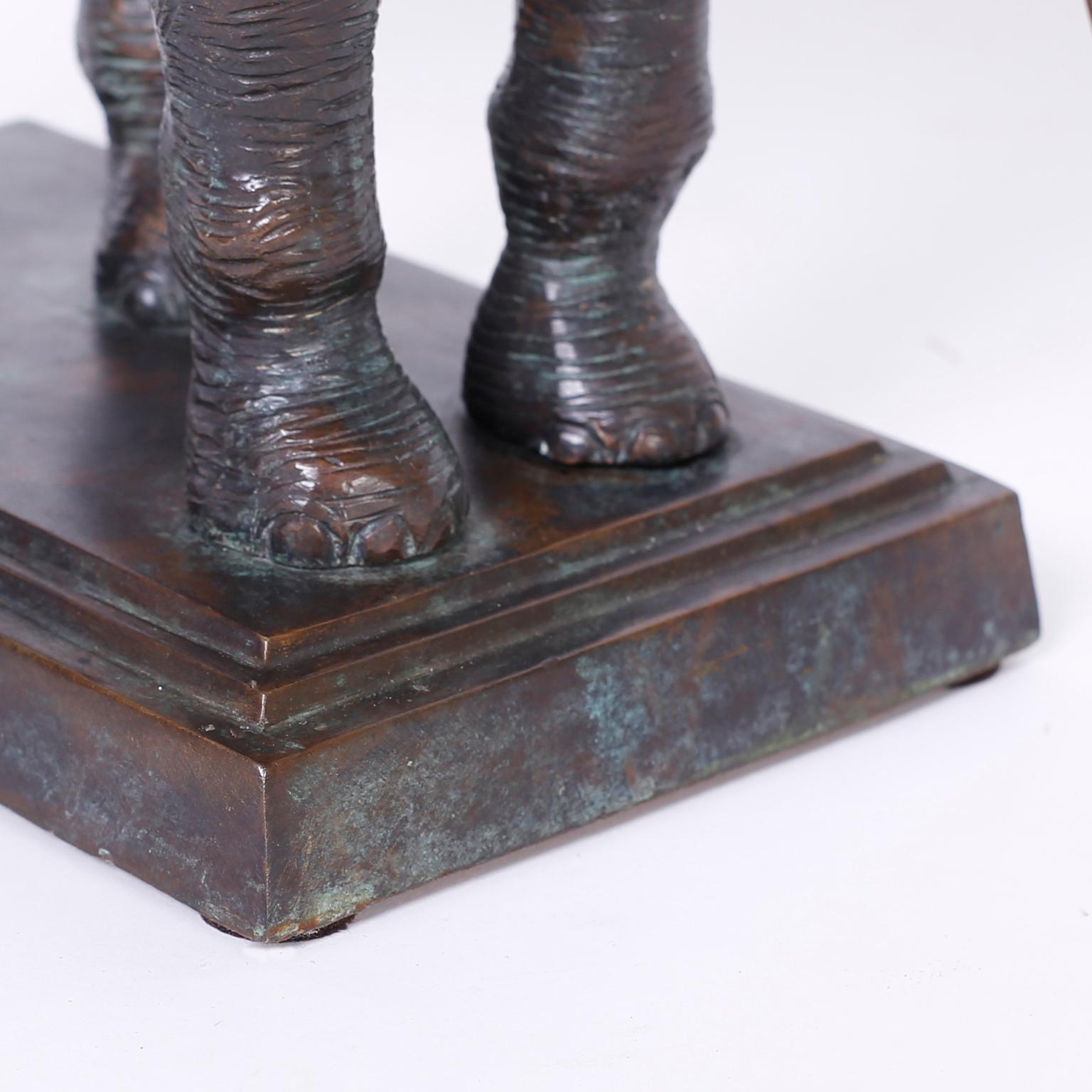 Mid Century Bronze Elephant by Maitland -Smith In Good Condition In Palm Beach, FL