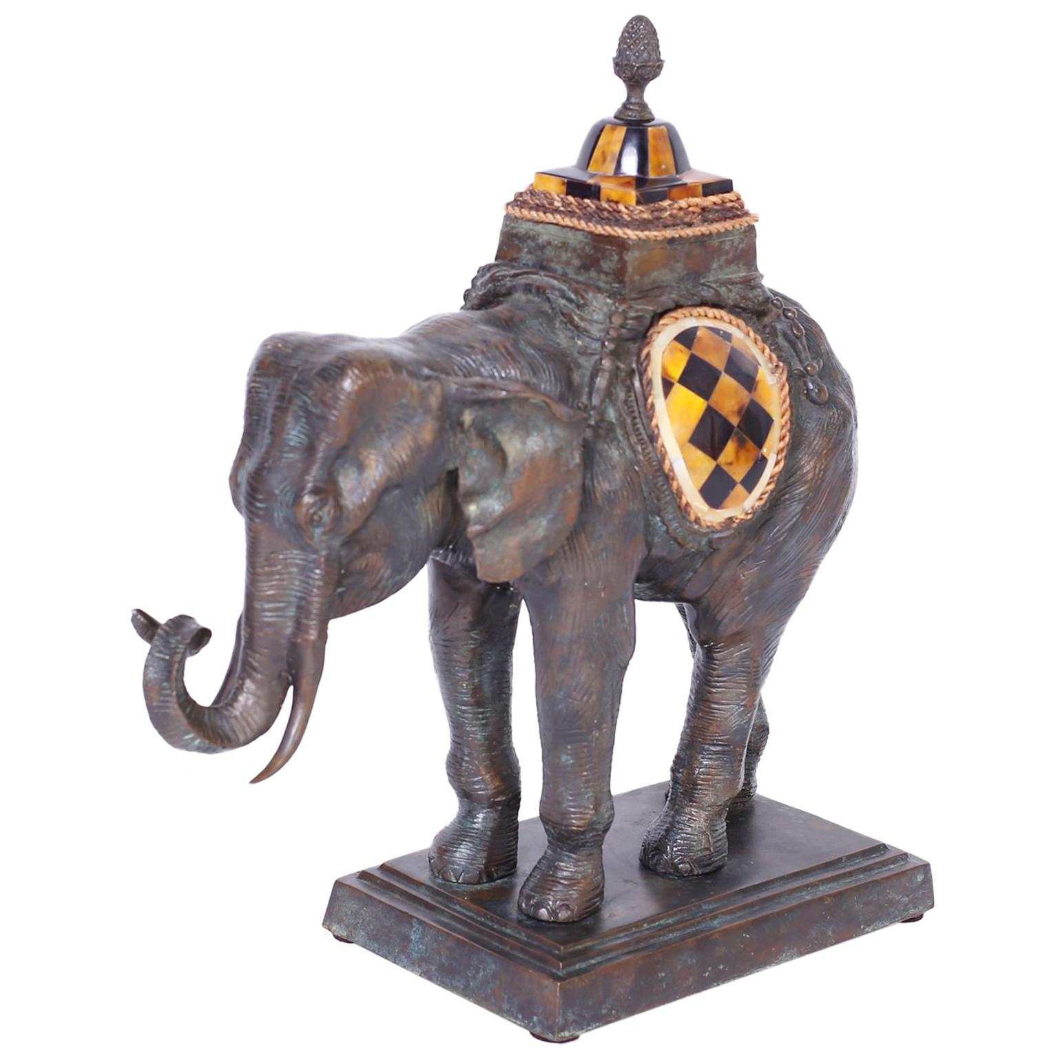 Mid Century Bronze Elephant by Maitland -Smith