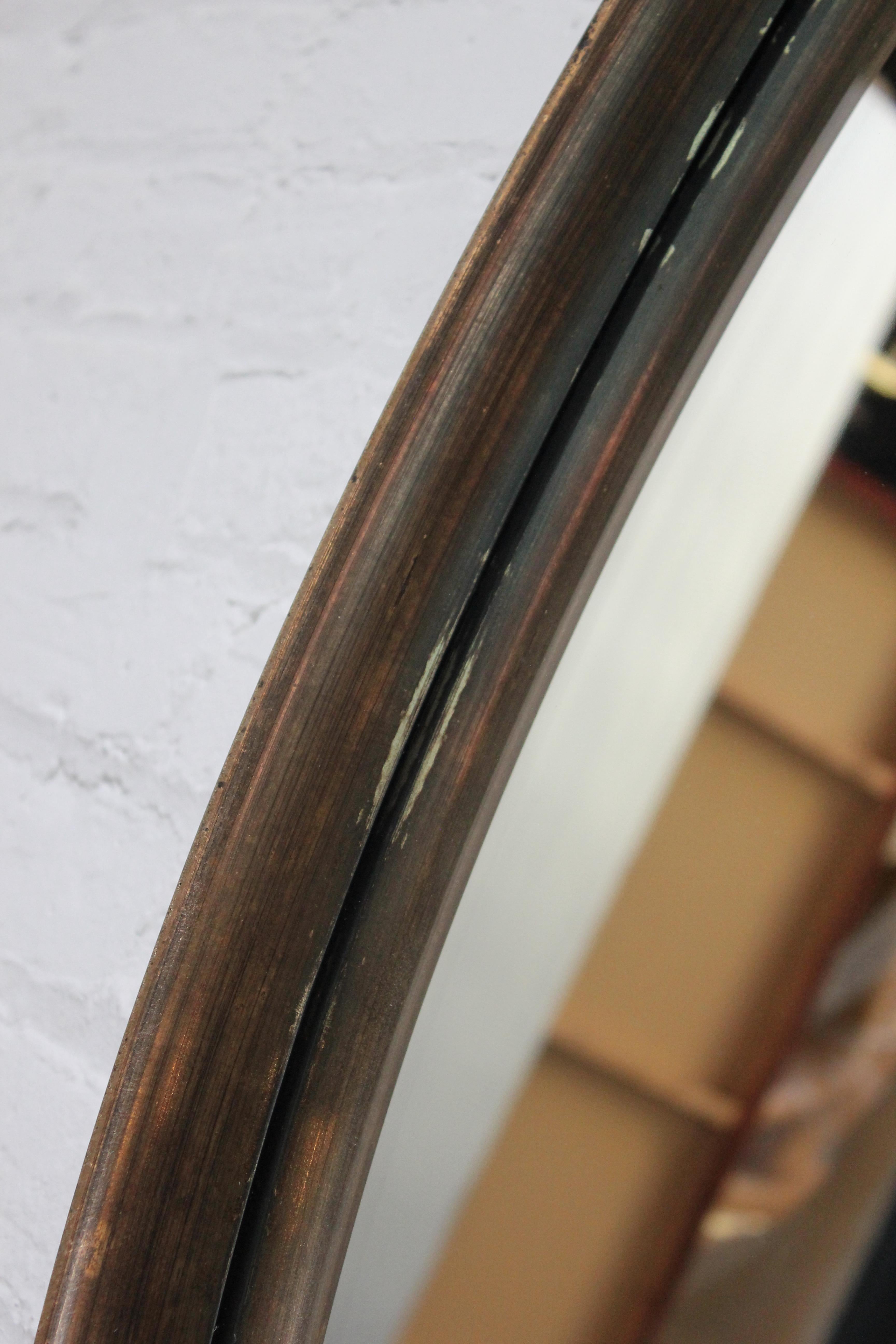 Mid-Century Bronze Finish Oval Wall Mirror After Labarge 4