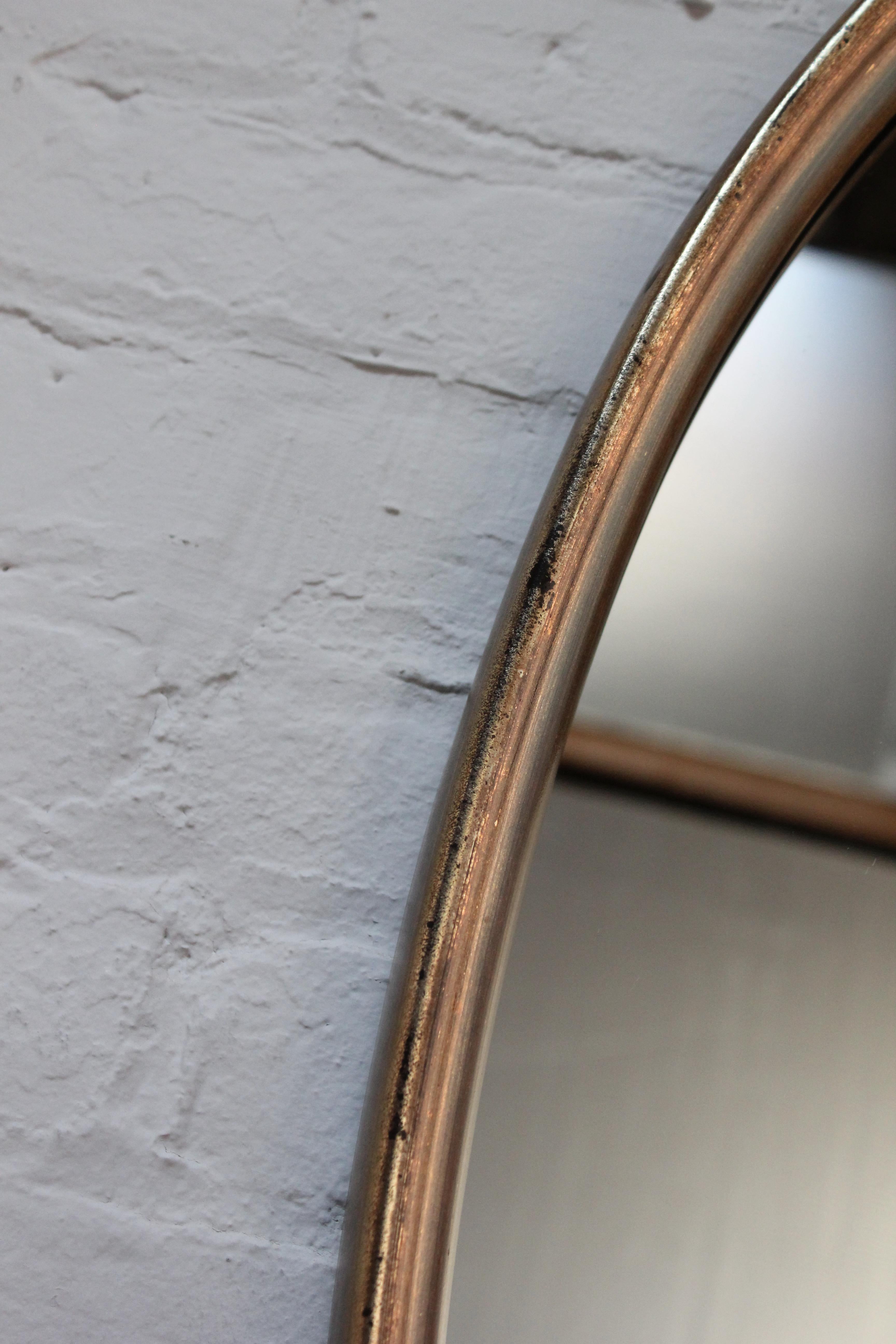 Mid-Century Bronze Finish Oval Wall Mirror After Labarge 10