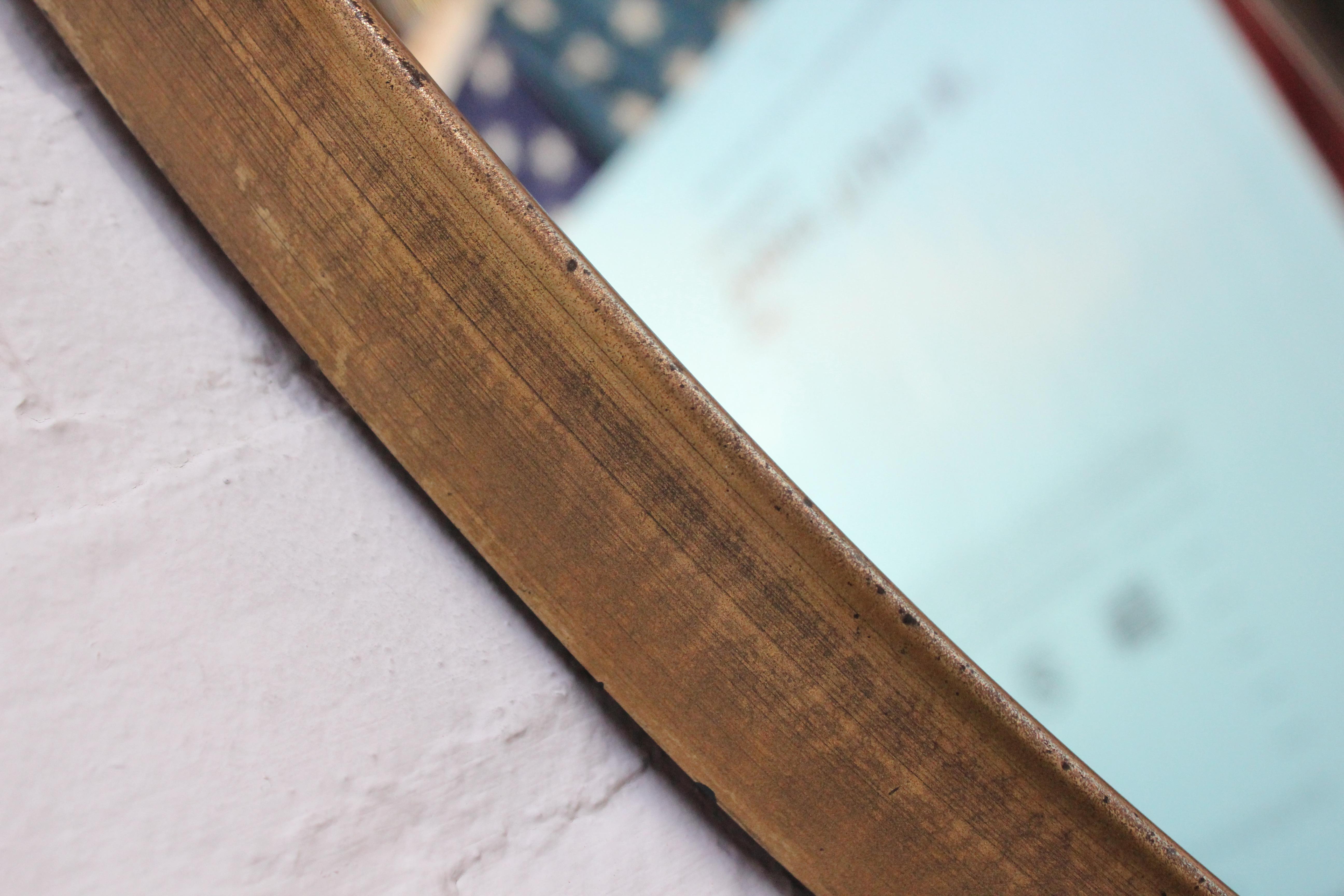 Mid-Century Bronze Finish Oval Wall Mirror After Labarge 13