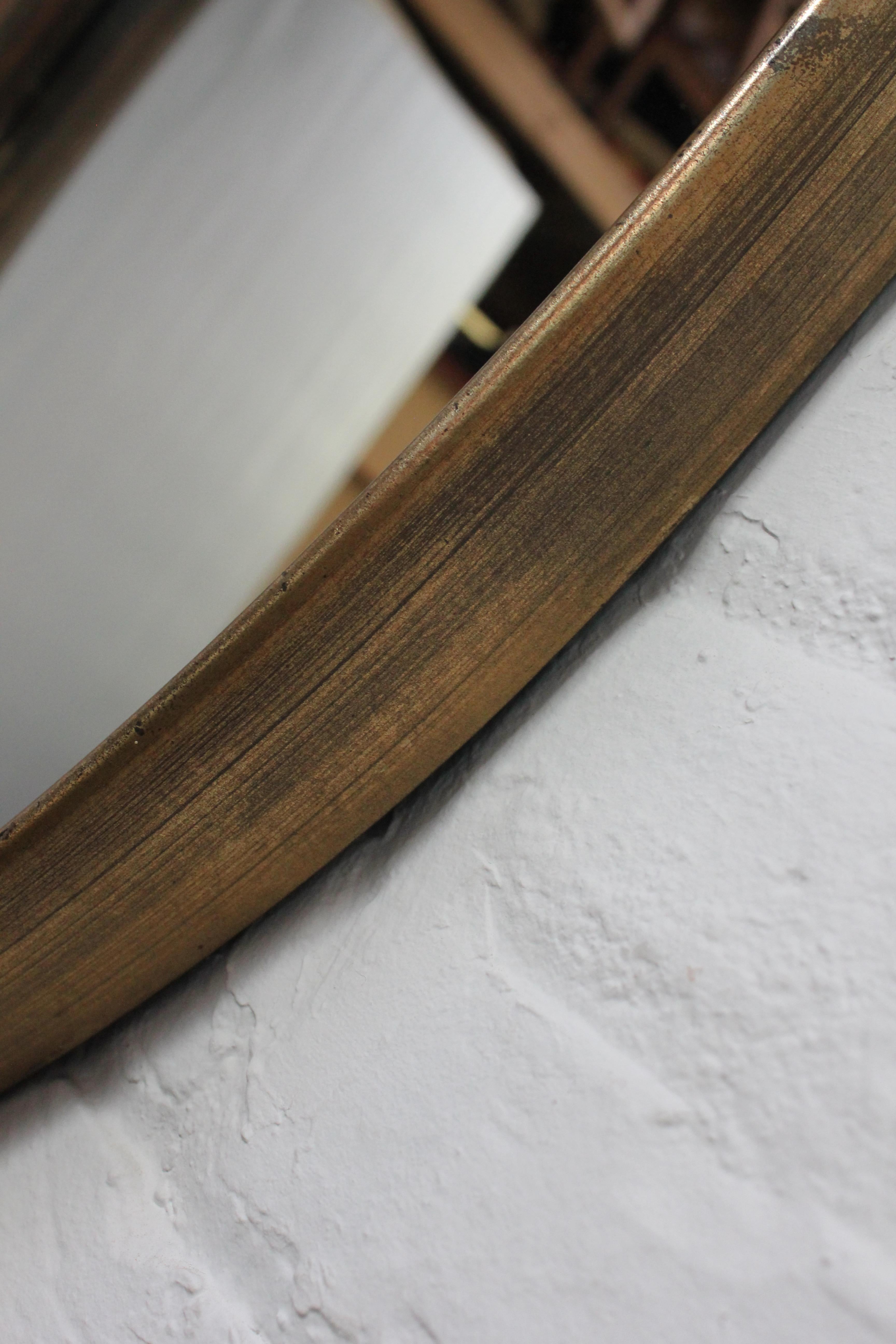 Mid-Century Bronze Finish Oval Wall Mirror After Labarge 3