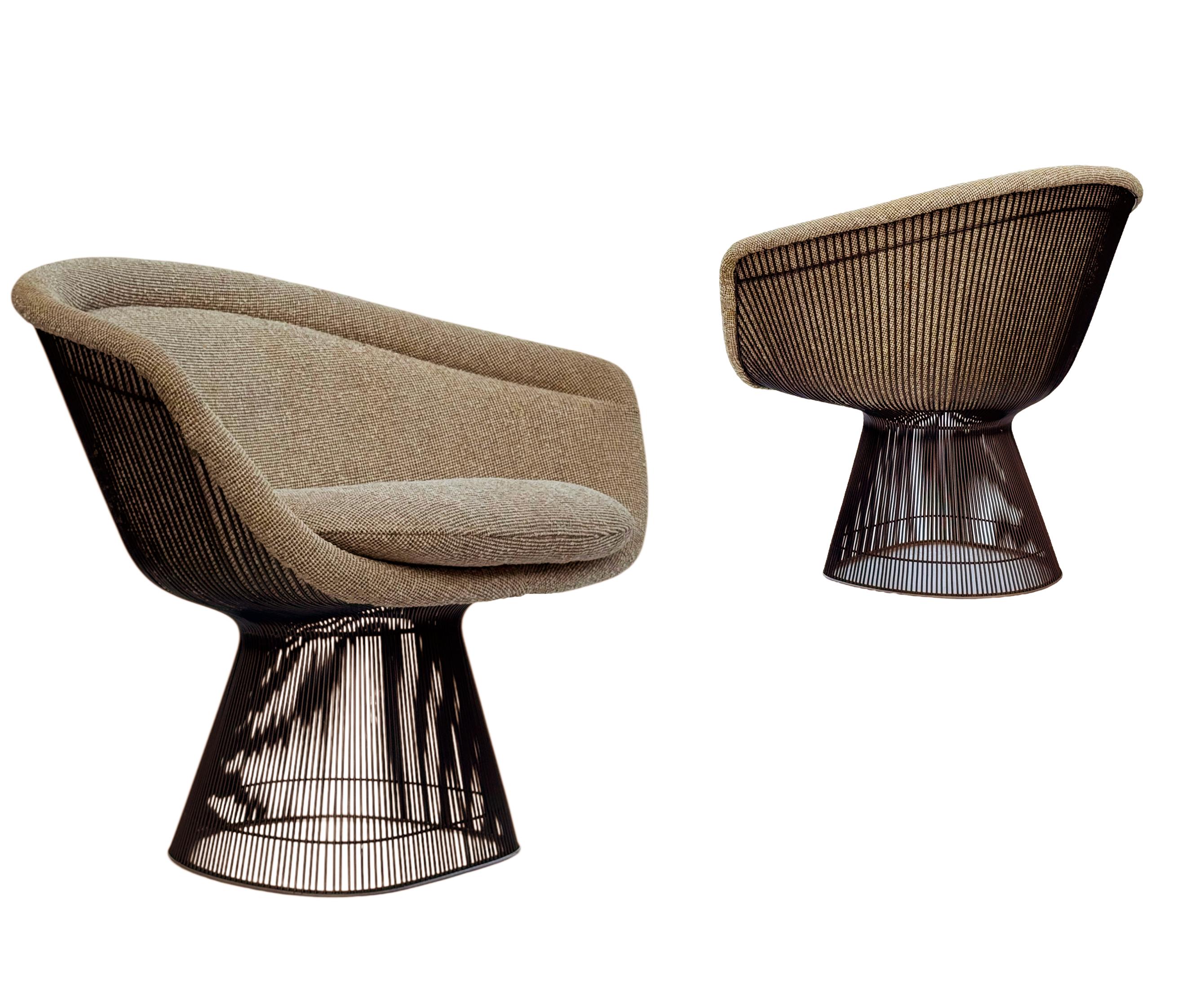 Sillas Slipper Lounge de mediados de siglo con estructura de bronce Warren Platner para Knoll en venta 3