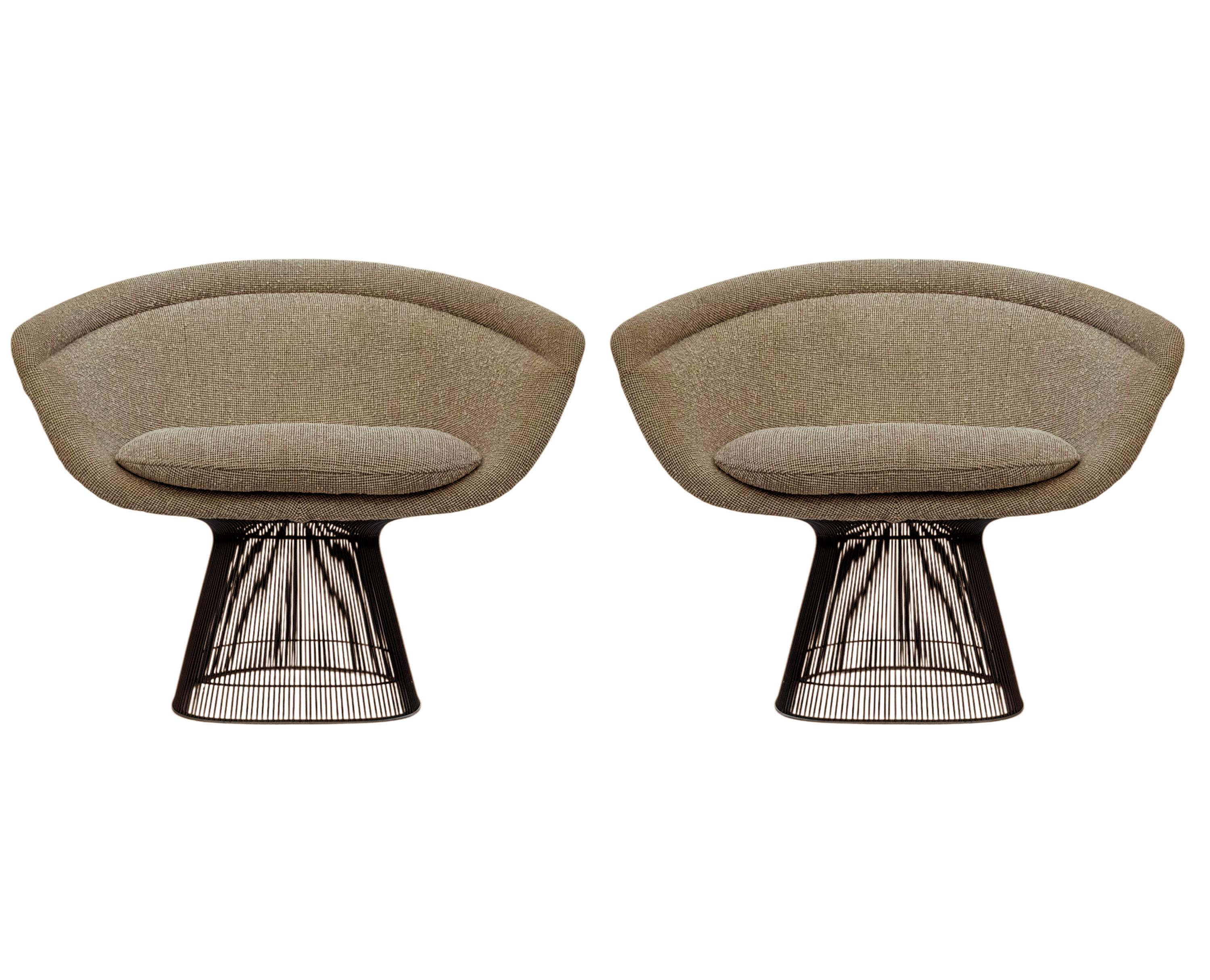 Sillas Slipper Lounge de mediados de siglo con estructura de bronce Warren Platner para Knoll en venta 5