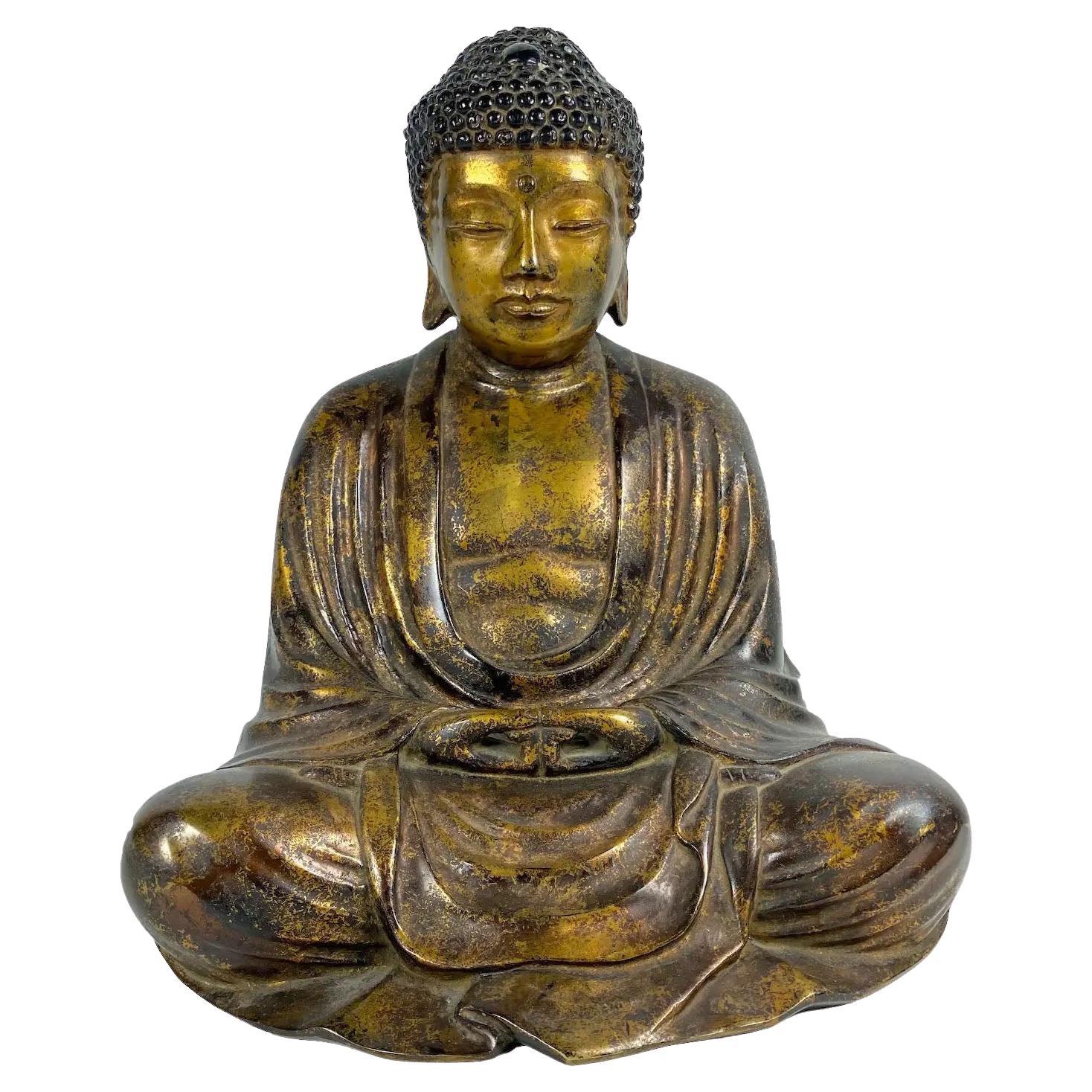Mid-Century Bronze Gilded Buddha