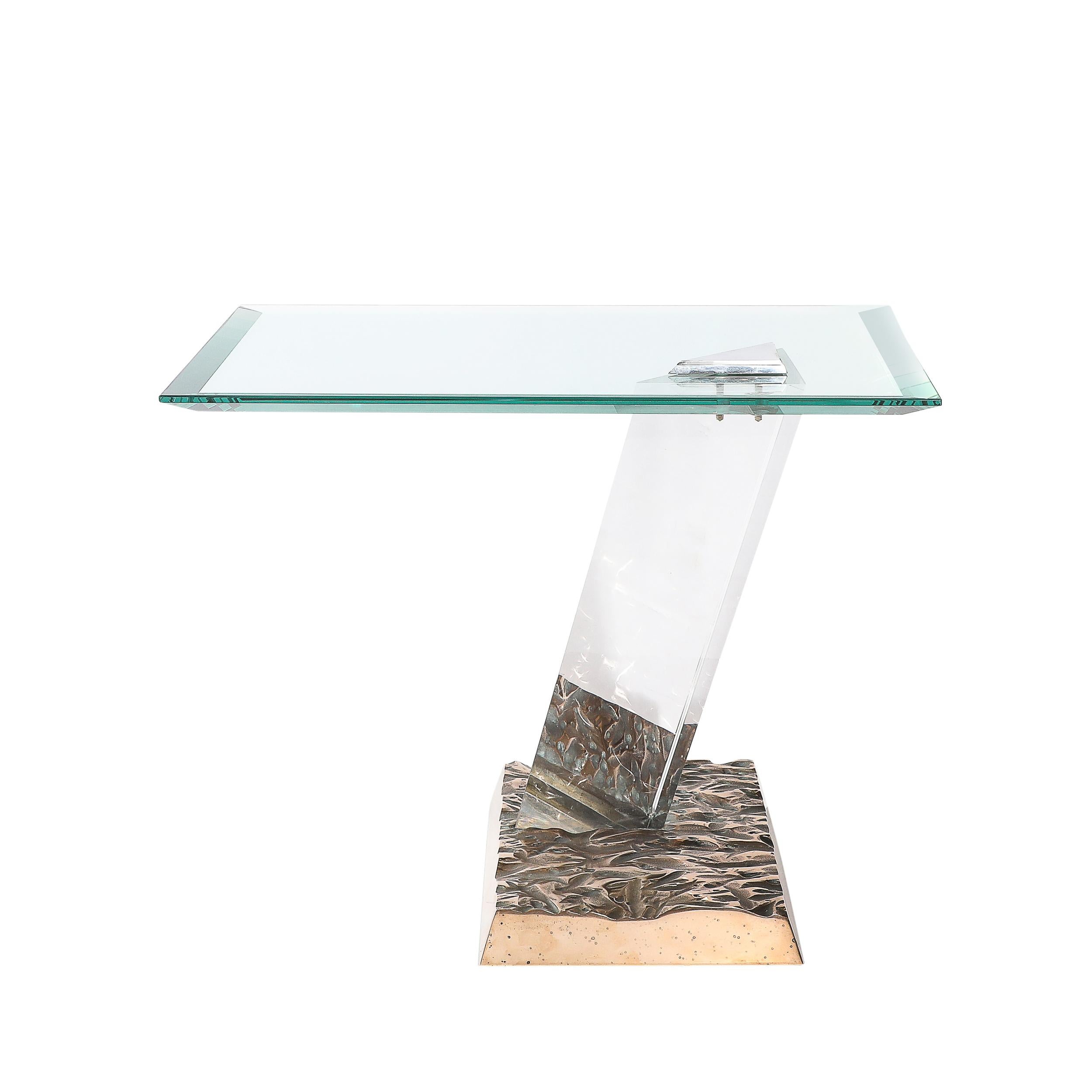 Cette exceptionnelle table d'appoint moderniste du milieu du siècle, intitulée 