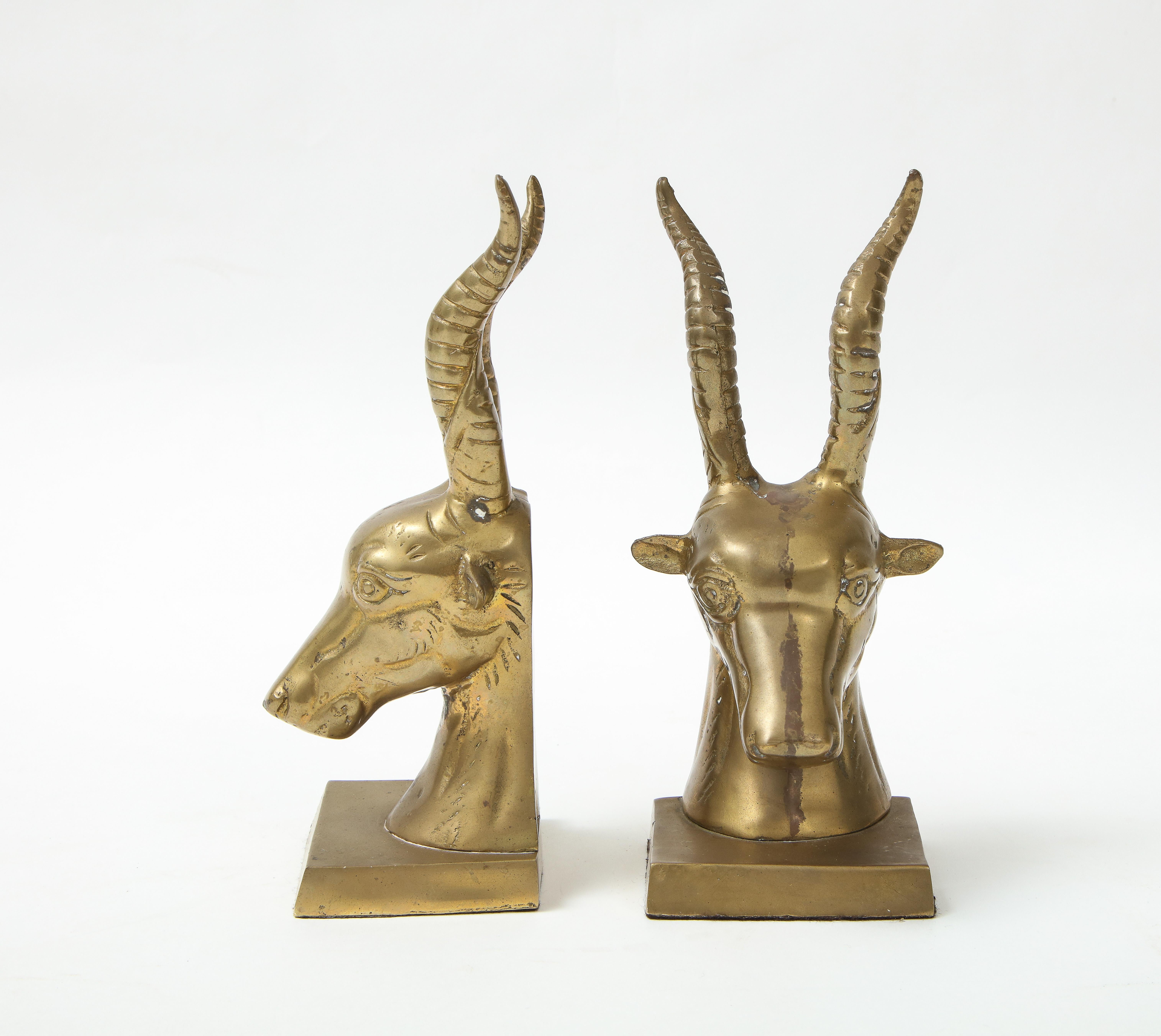 Mid-Century Modern Mid Century Bronze Goat Bookends