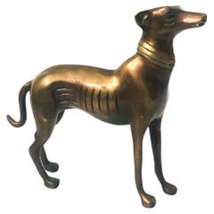 Mid Century Bronze Greyhound
