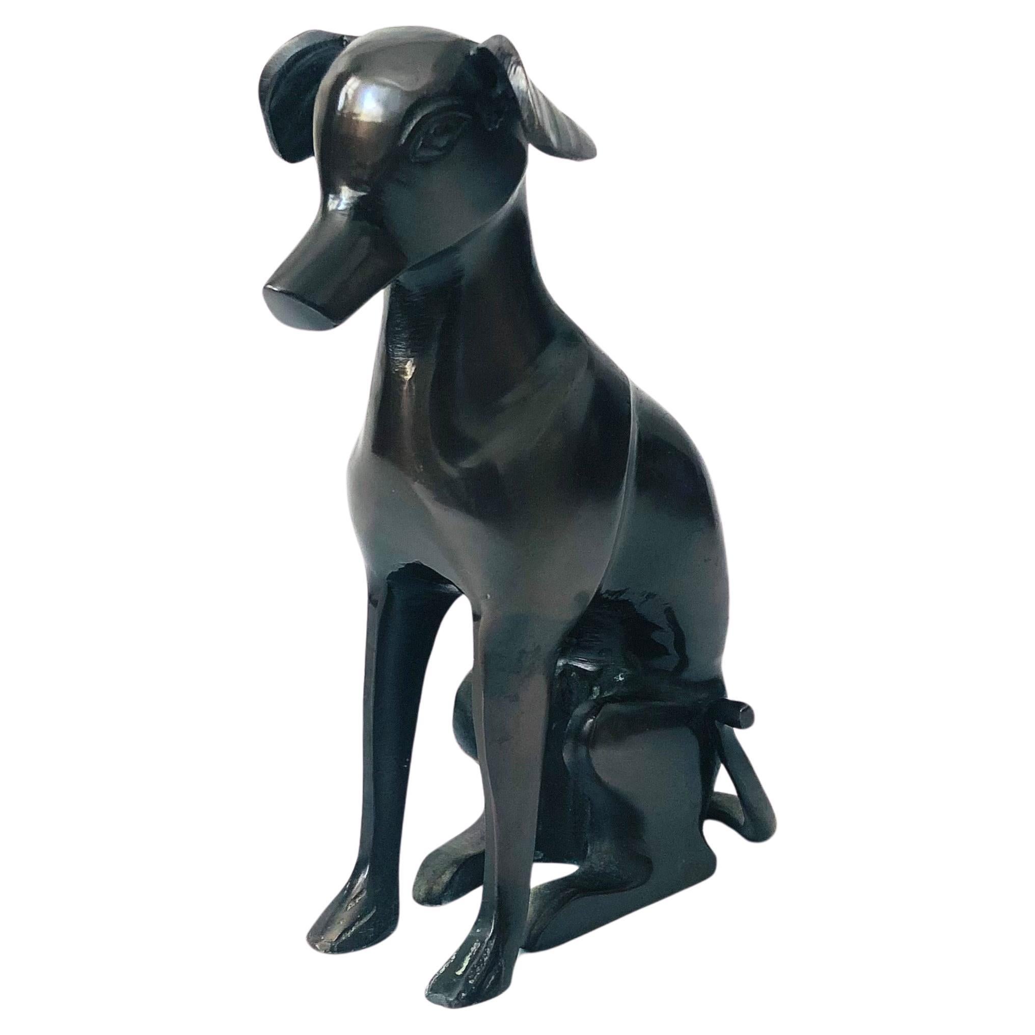 Mid Century Bronze Greyhound - Made in Italy For Sale