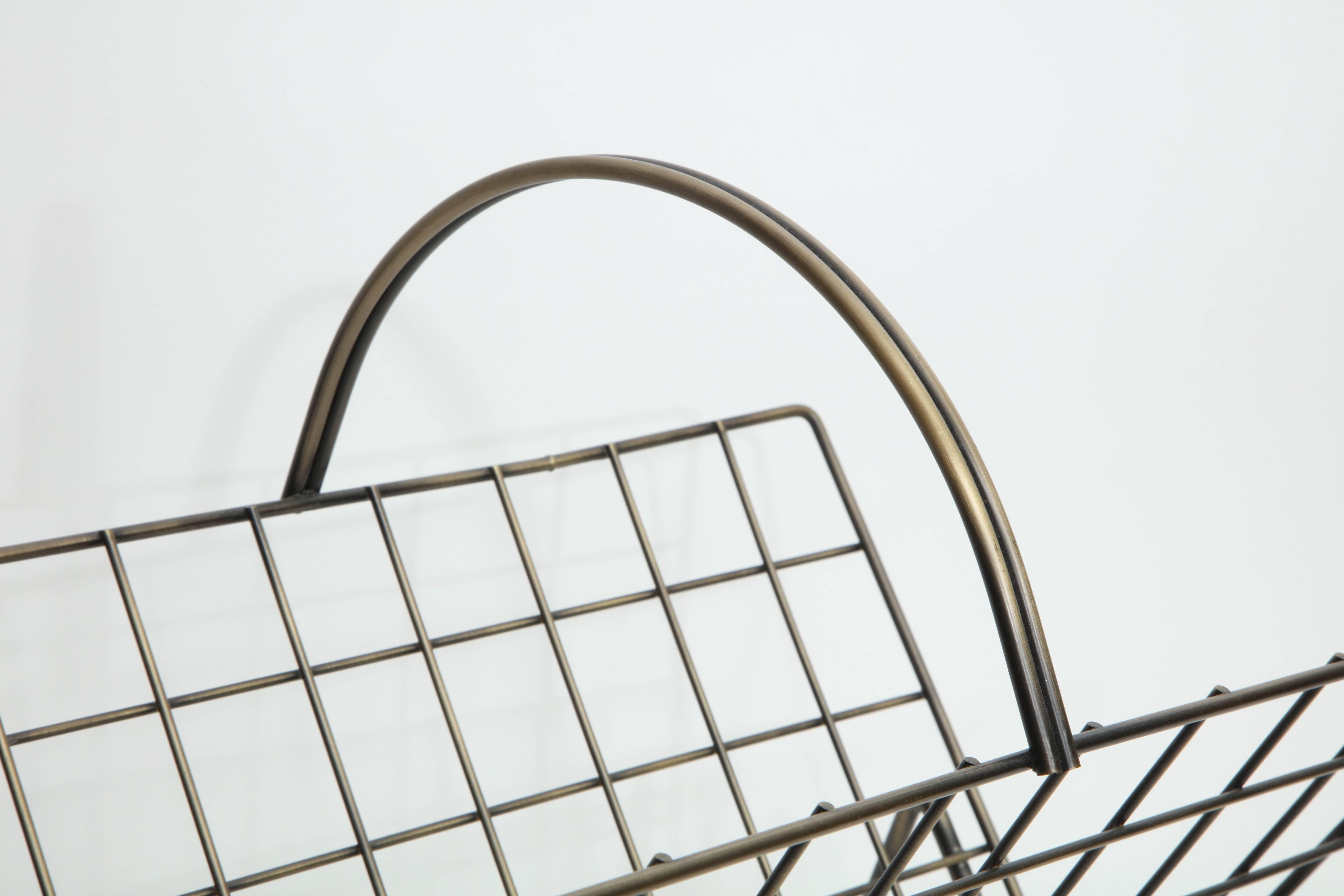 Midcentury Bronze Magazine Rack 2