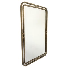 Specchio in bronzo di metà secolo di Angelo Brotto, firmato, anni '50