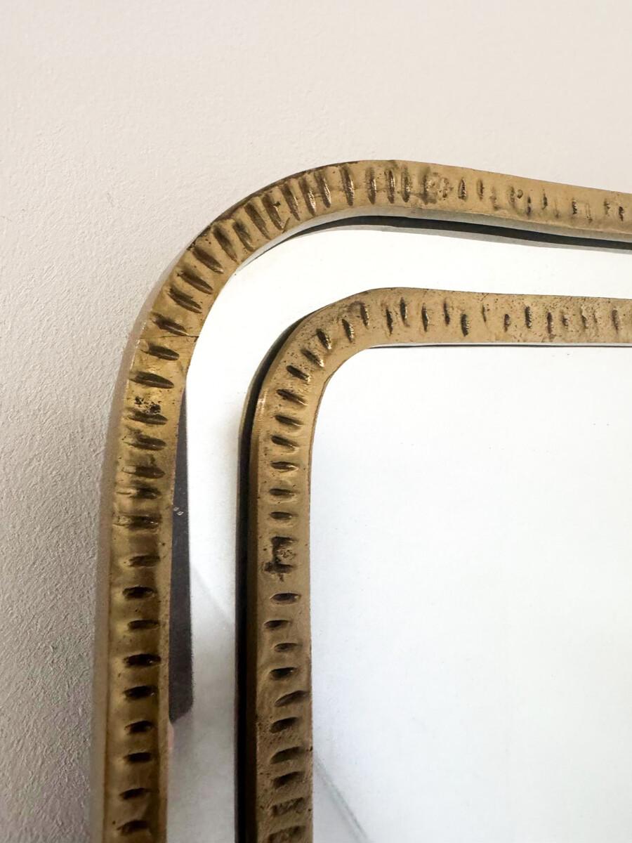Bronze Miroir en bronze du milieu du siècle par Angelo Brotto, signé, années 1950 en vente