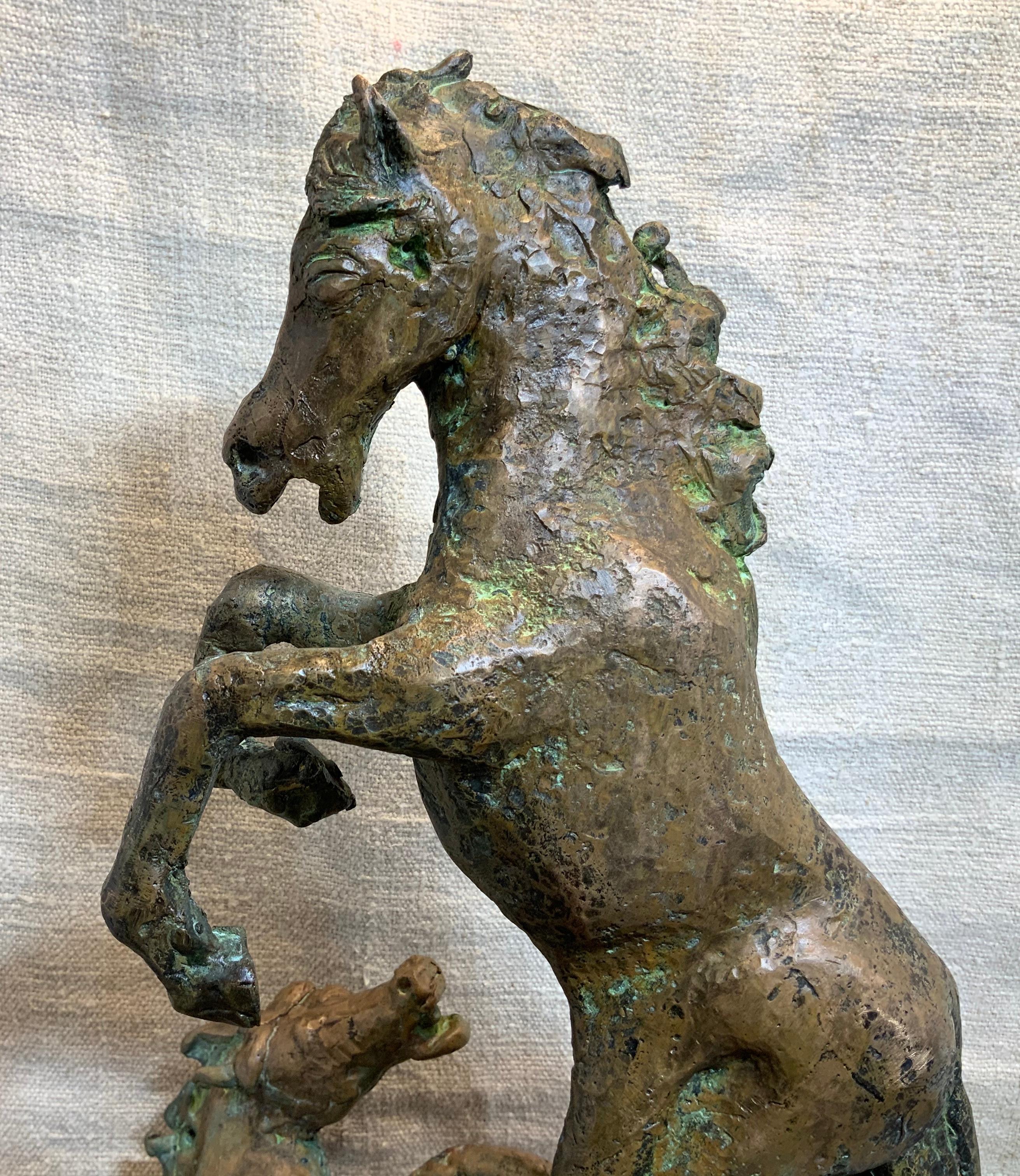 Midcentury Bronze Mustang Horse Sculpture 7